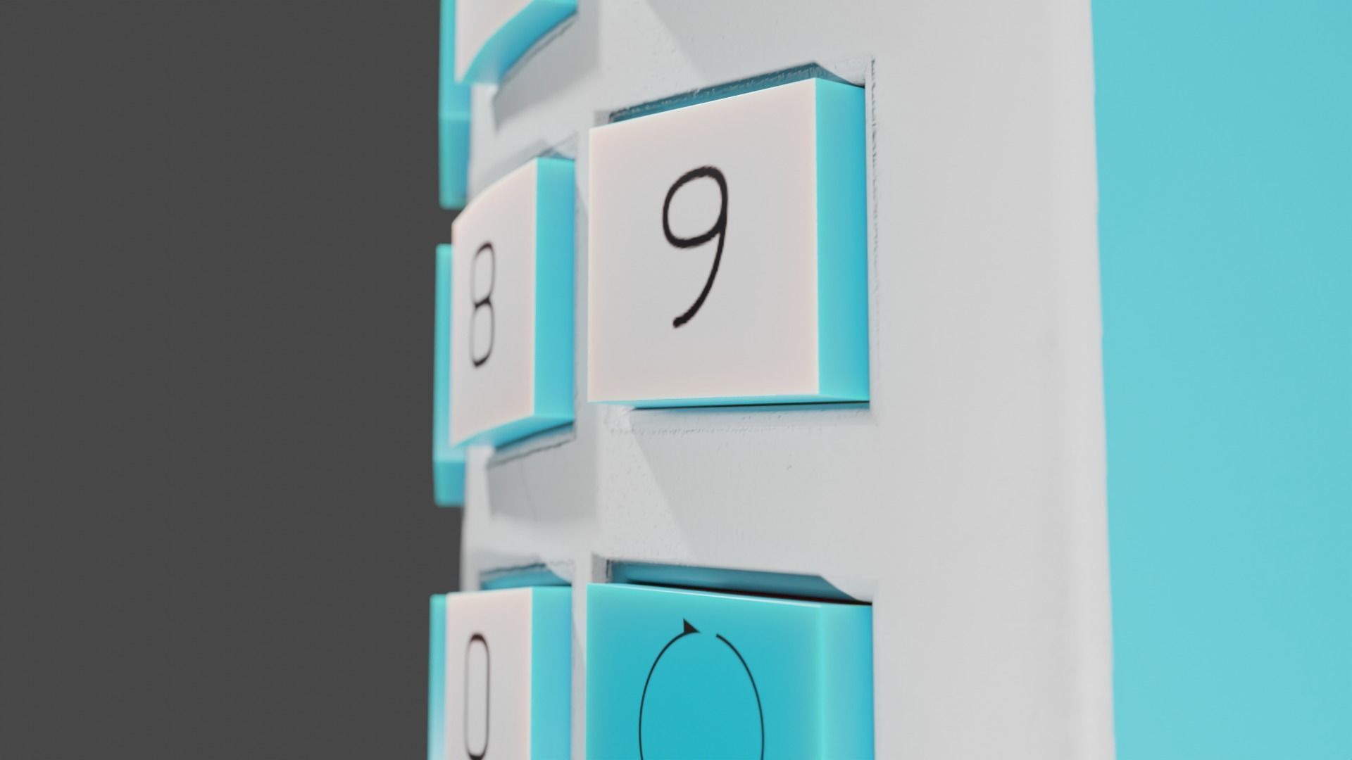 Rigged Blue TV Remote Control 3D model_2