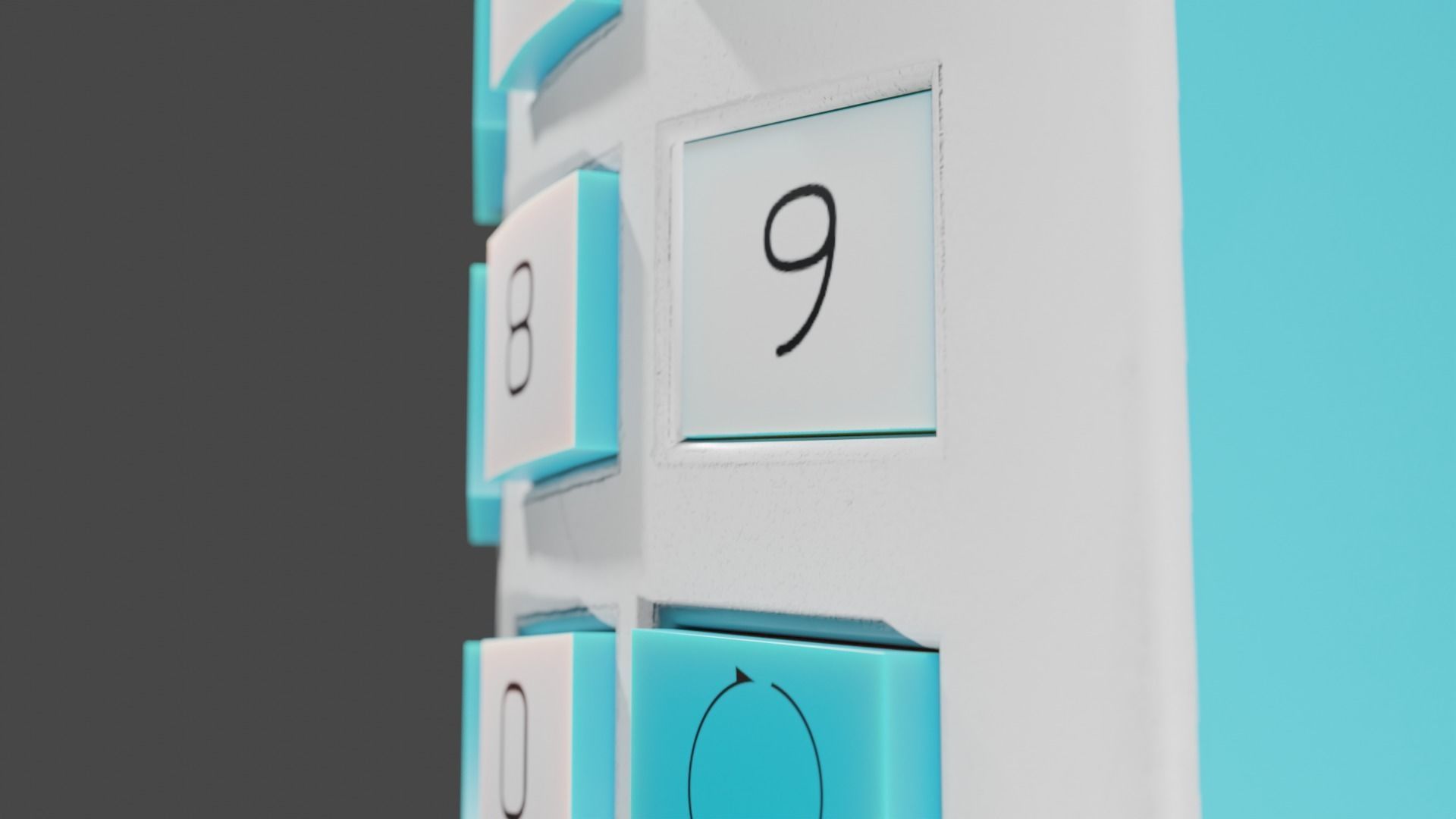 Rigged Blue TV Remote Control 3D model_3