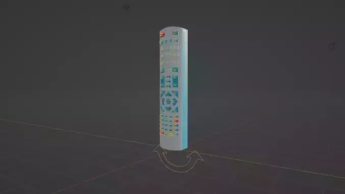 Rigged Blue TV Remote Control 3D model