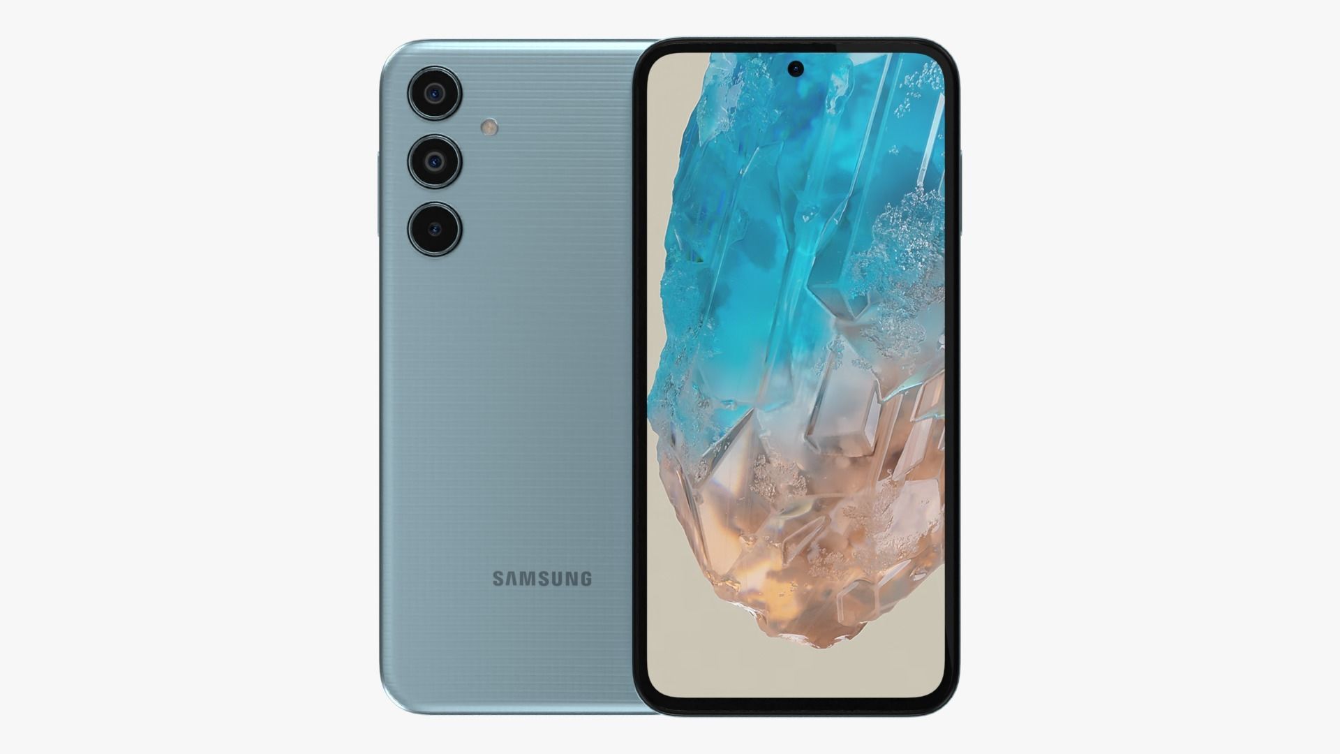 Samsung Galaxy M35 Light Blue Low-poly 3D model_1