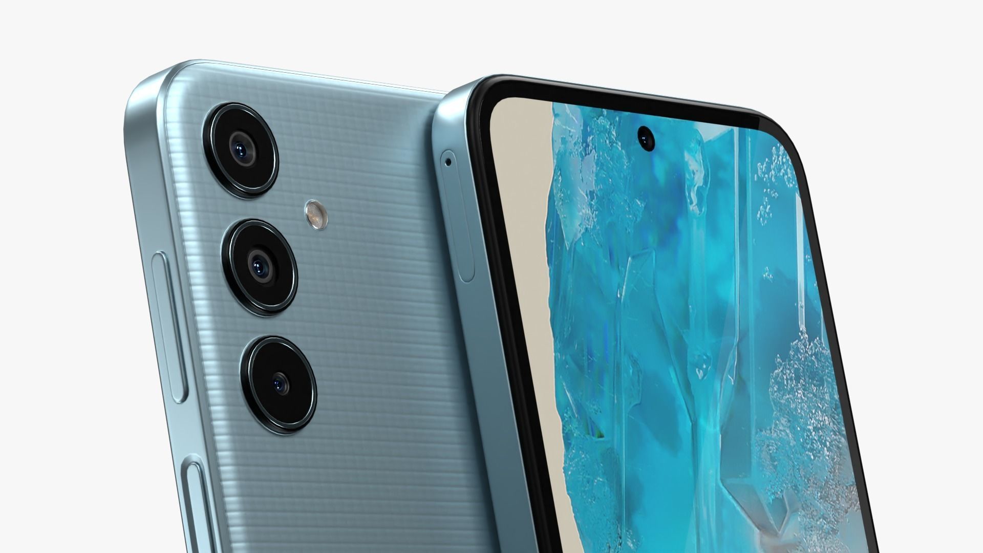 Samsung Galaxy M35 Light Blue Low-poly 3D model_3