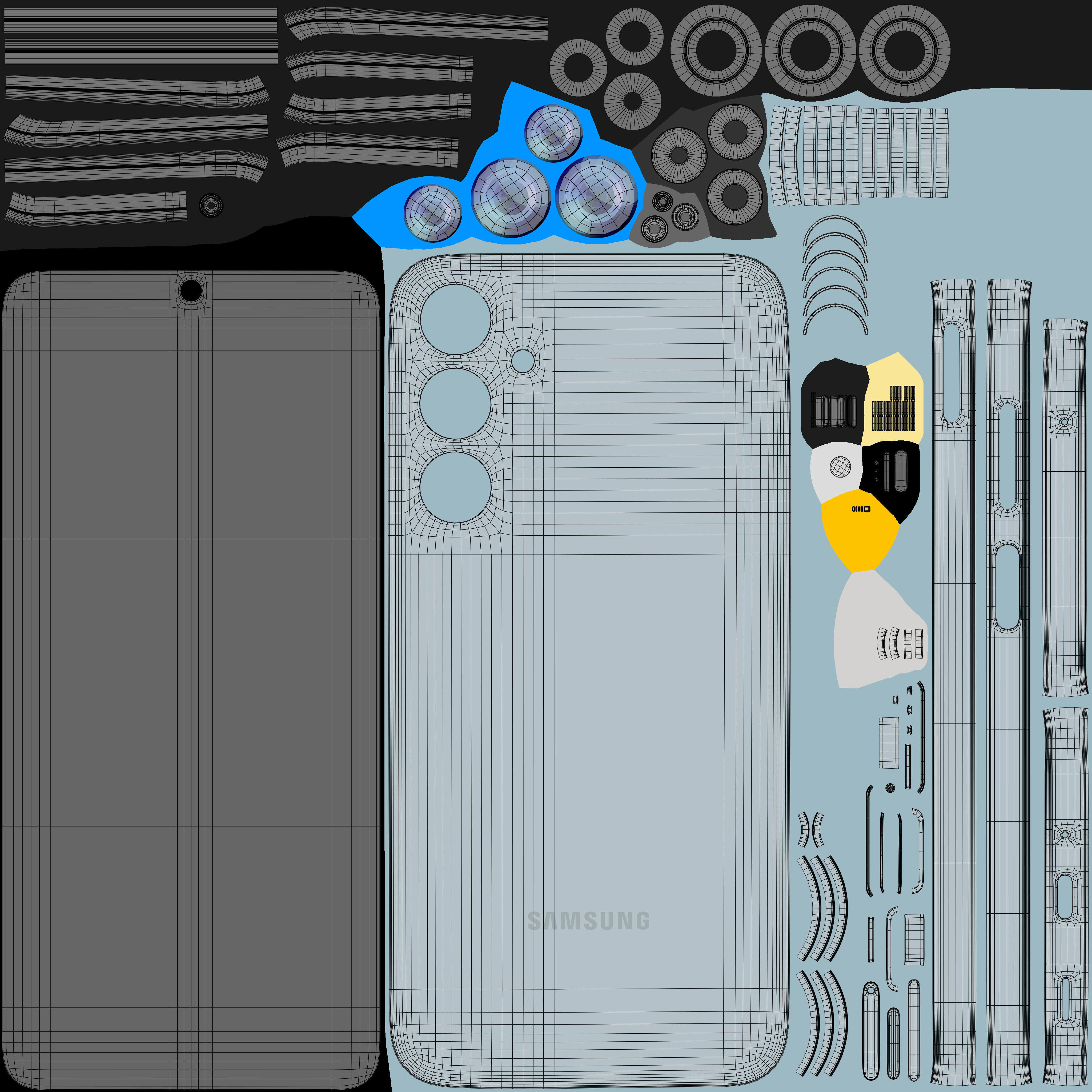 Samsung Galaxy M35 Light Blue Low-poly 3D model_10