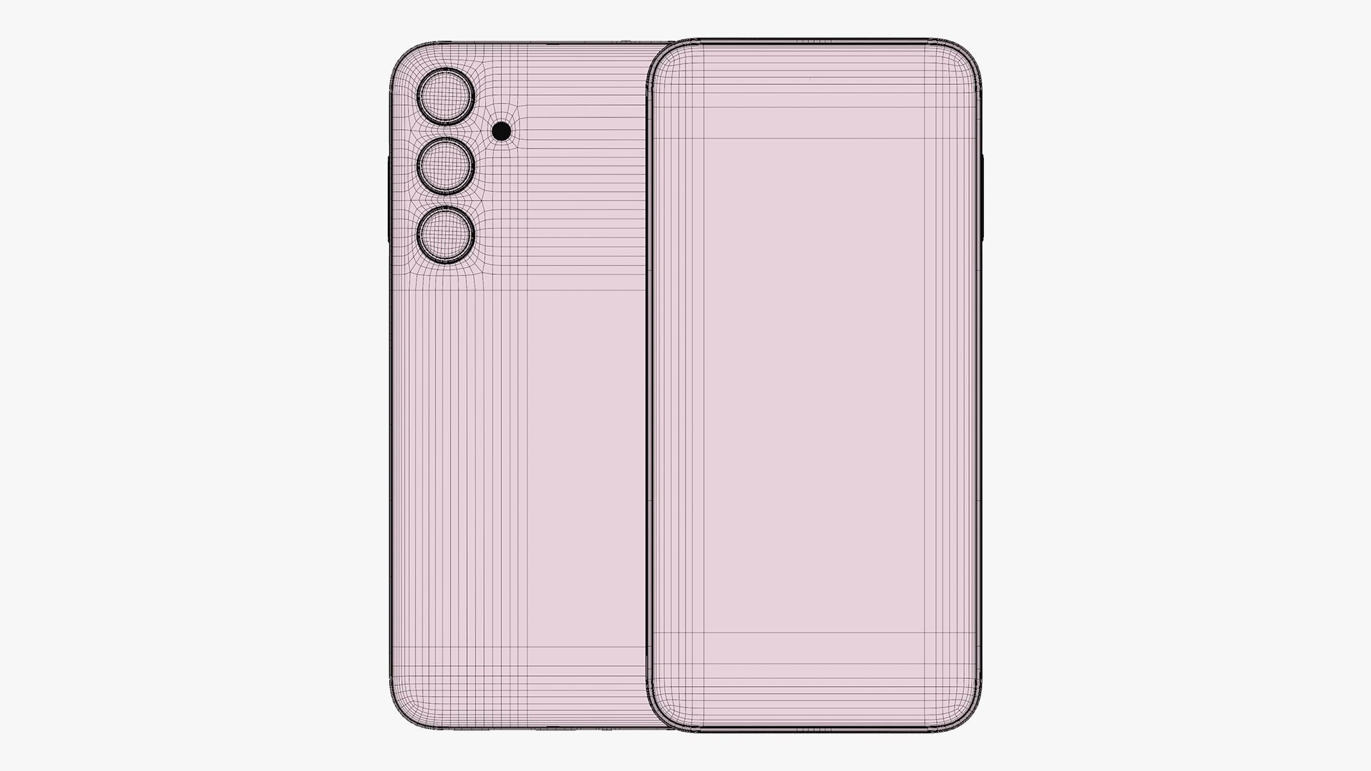 Samsung Galaxy M35 Light Blue Low-poly 3D model_12