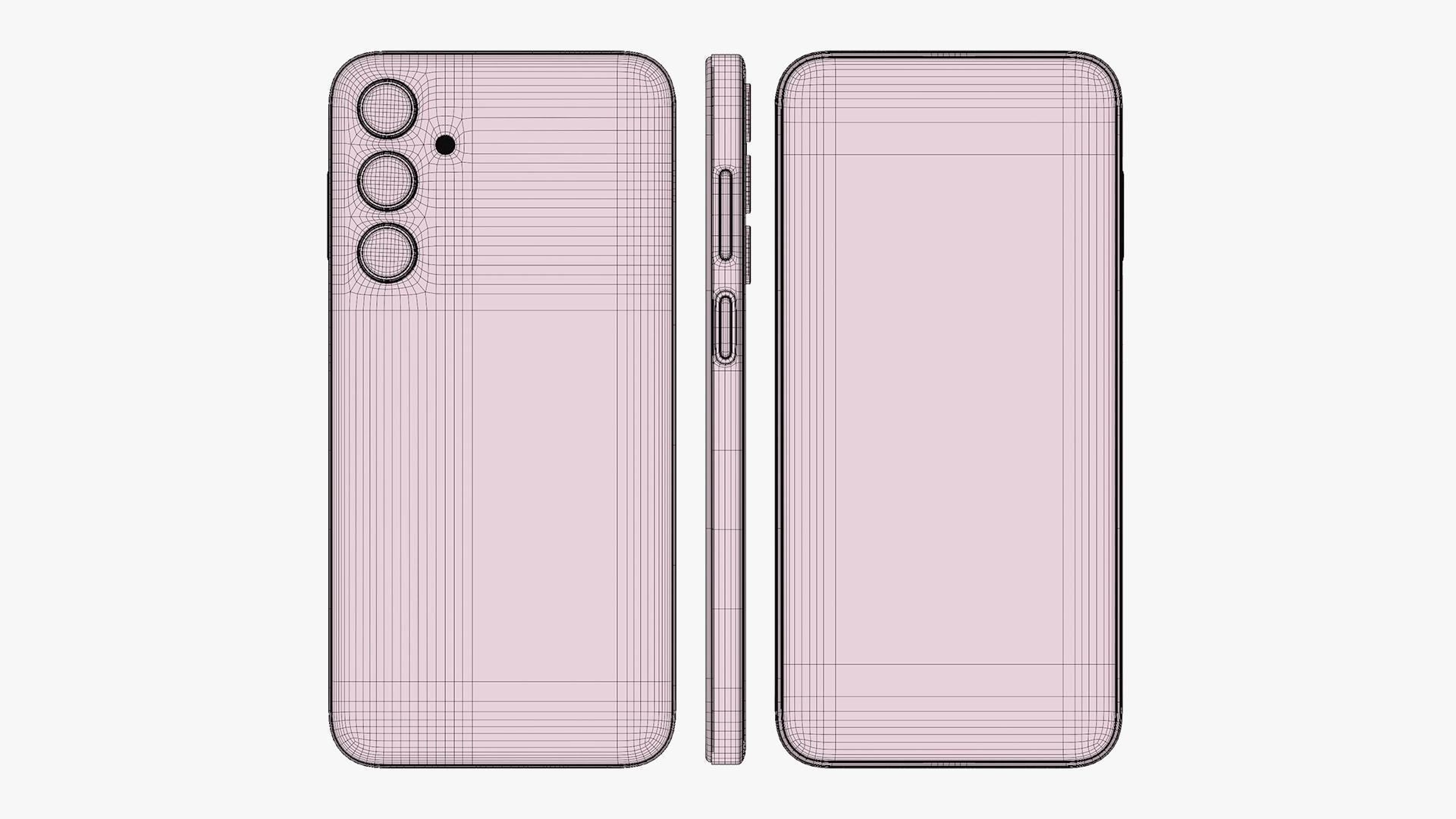 Samsung Galaxy M35 Light Blue Low-poly 3D model_13