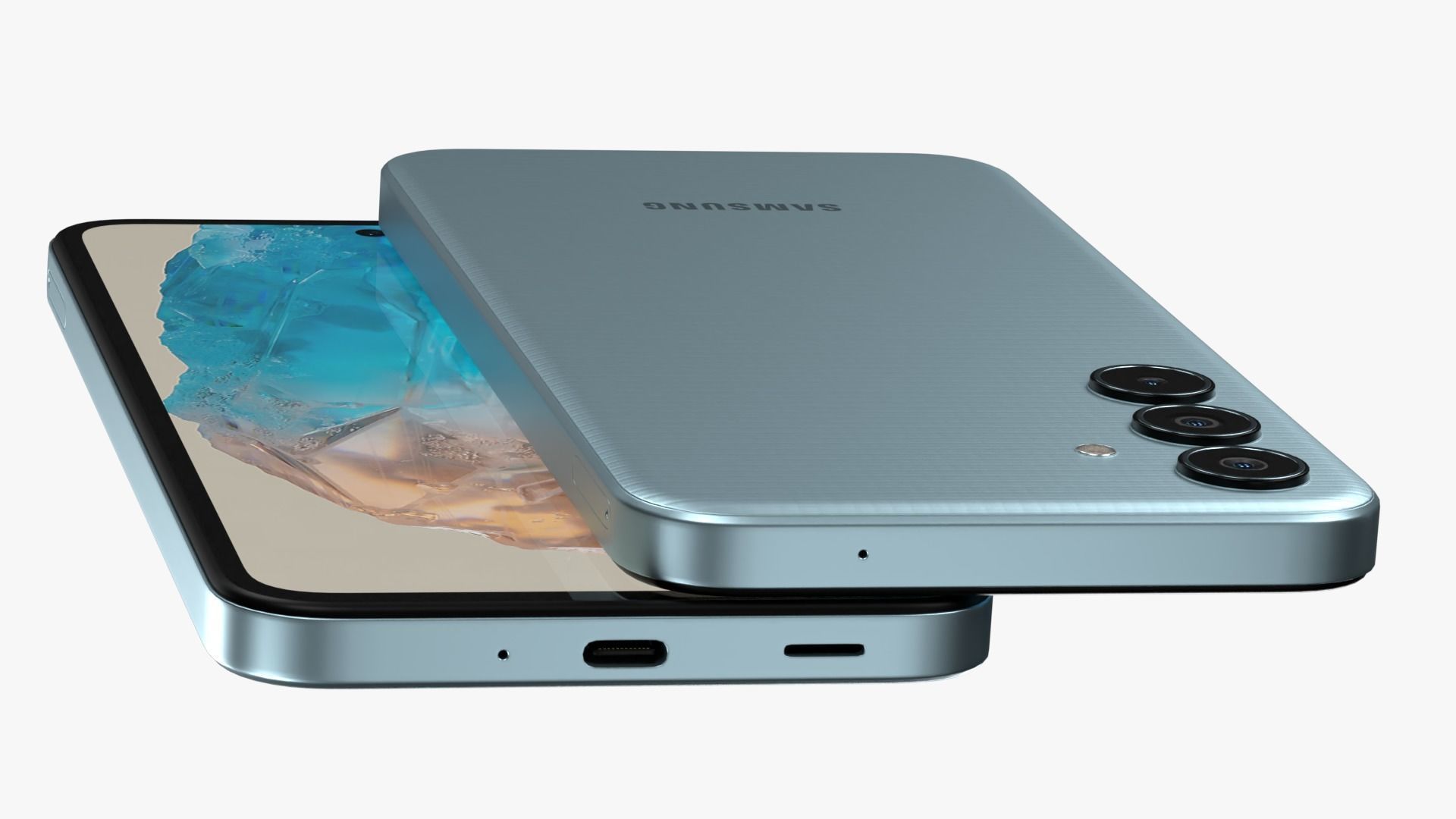 Samsung Galaxy M35 Light Blue Low-poly 3D model_6