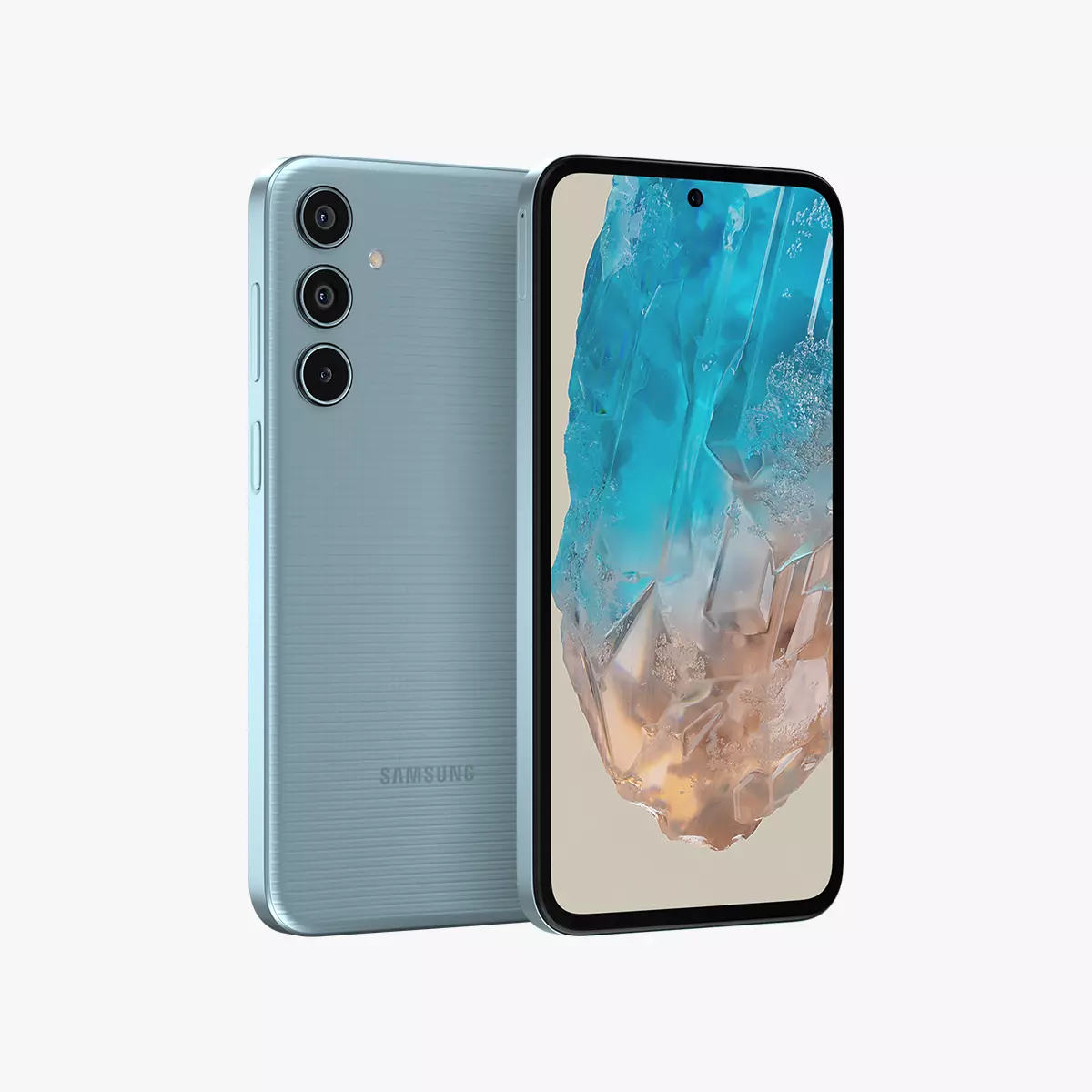 Samsung Galaxy M35 Light Blue Low-poly 3D model_0