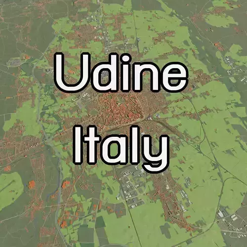 Udine Italy - city and urban 3D model