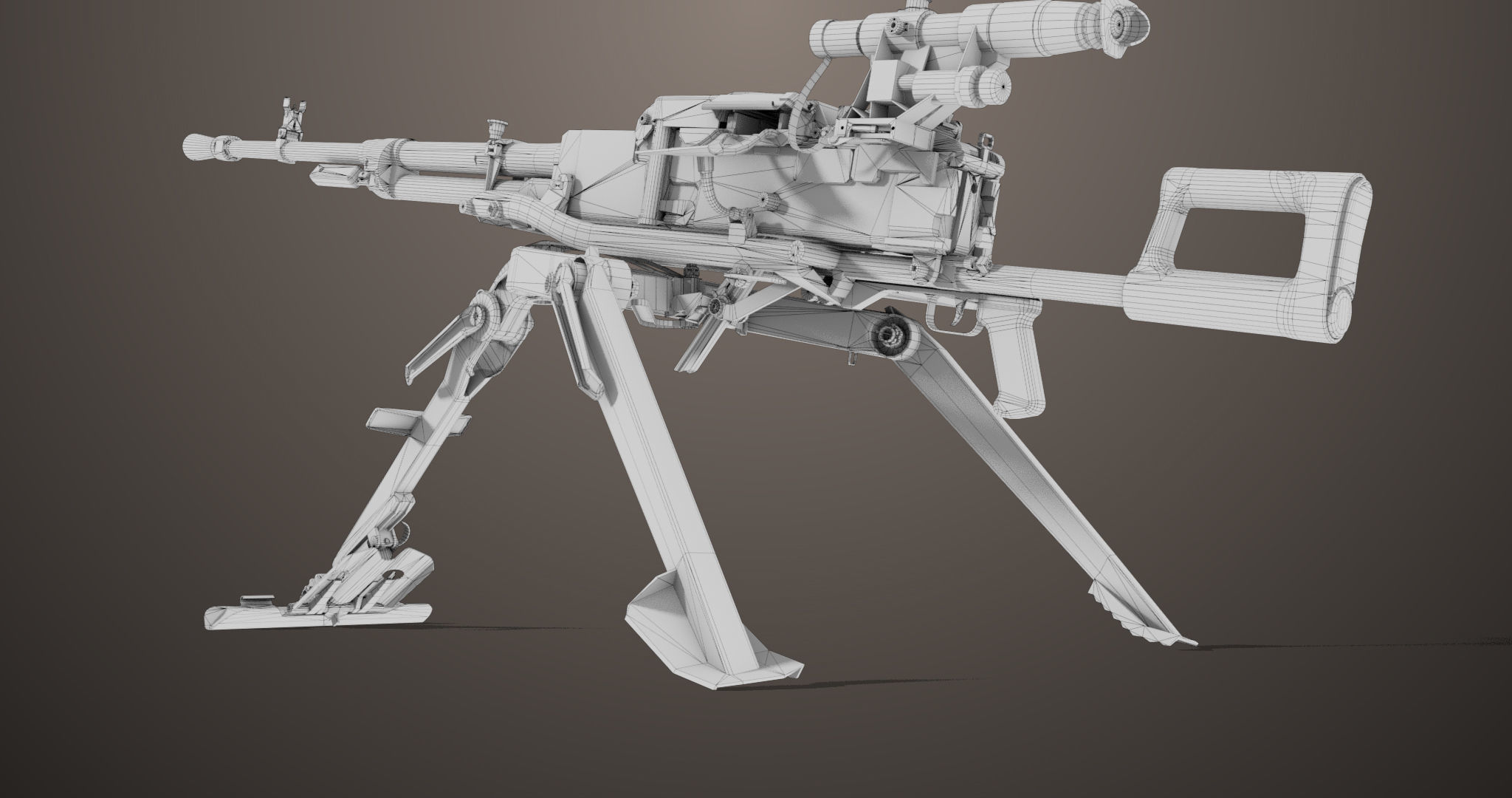 Machine Guns 05 All PBR Unity UE Textures Included Low-poly 3D model_52