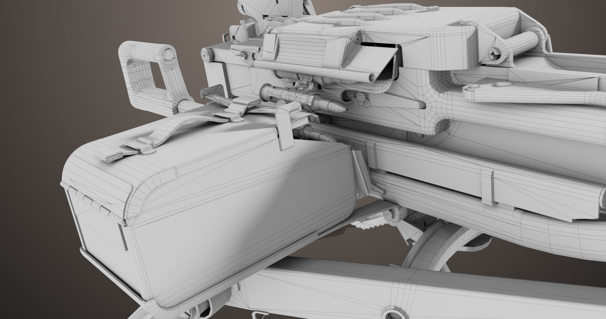 Machine Guns 05 All PBR Unity UE Textures Included Low-poly 3D model_35