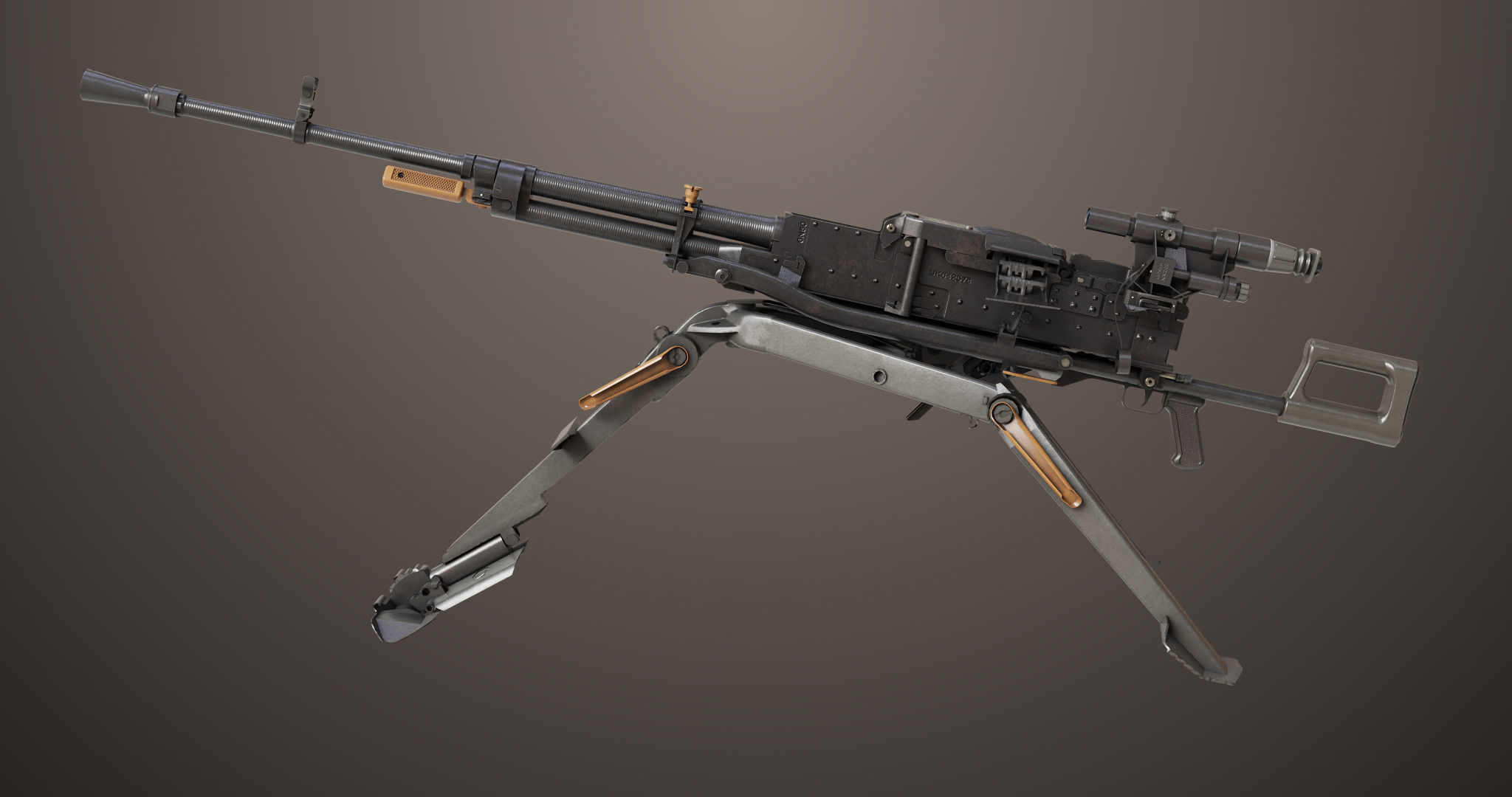Machine Guns 05 All PBR Unity UE Textures Included Low-poly 3D model_2