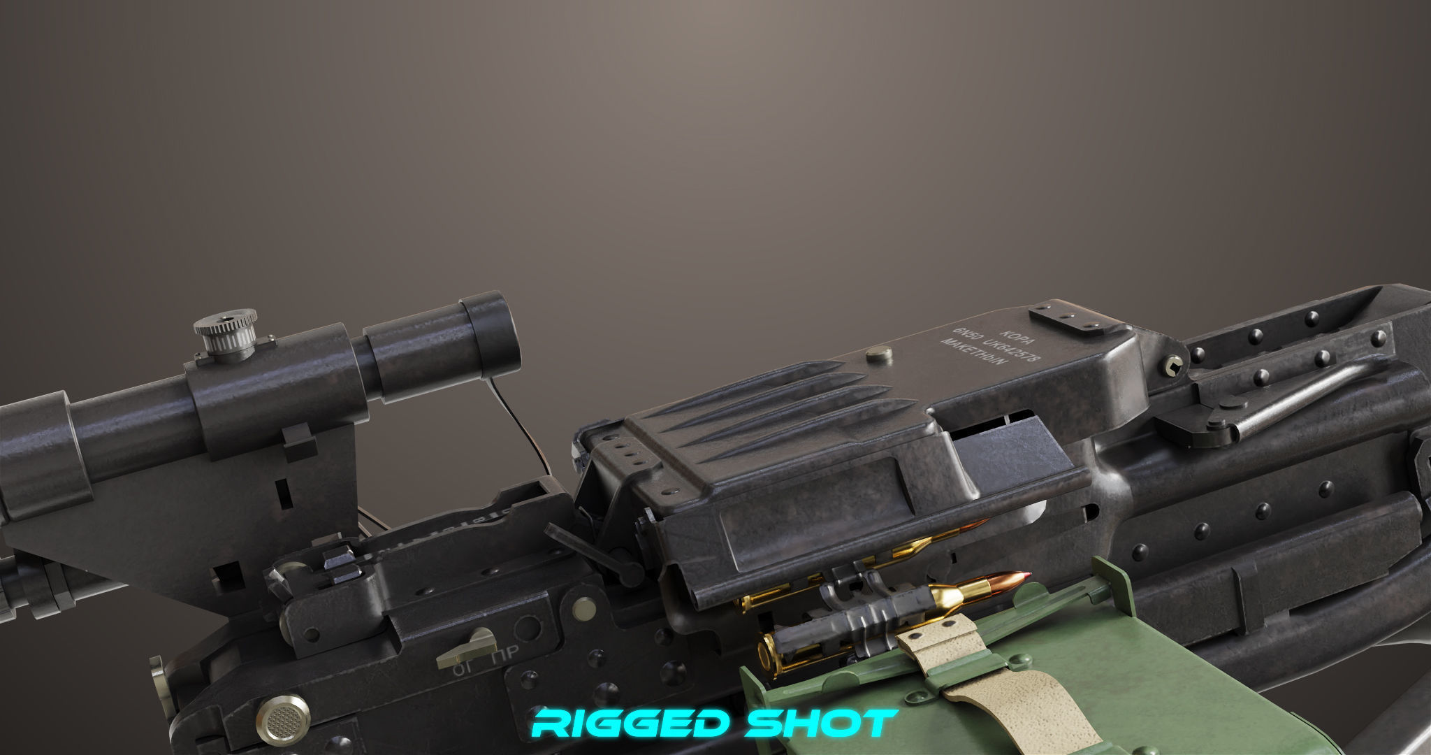Machine Guns 05 All PBR Unity UE Textures Included Low-poly 3D model_22