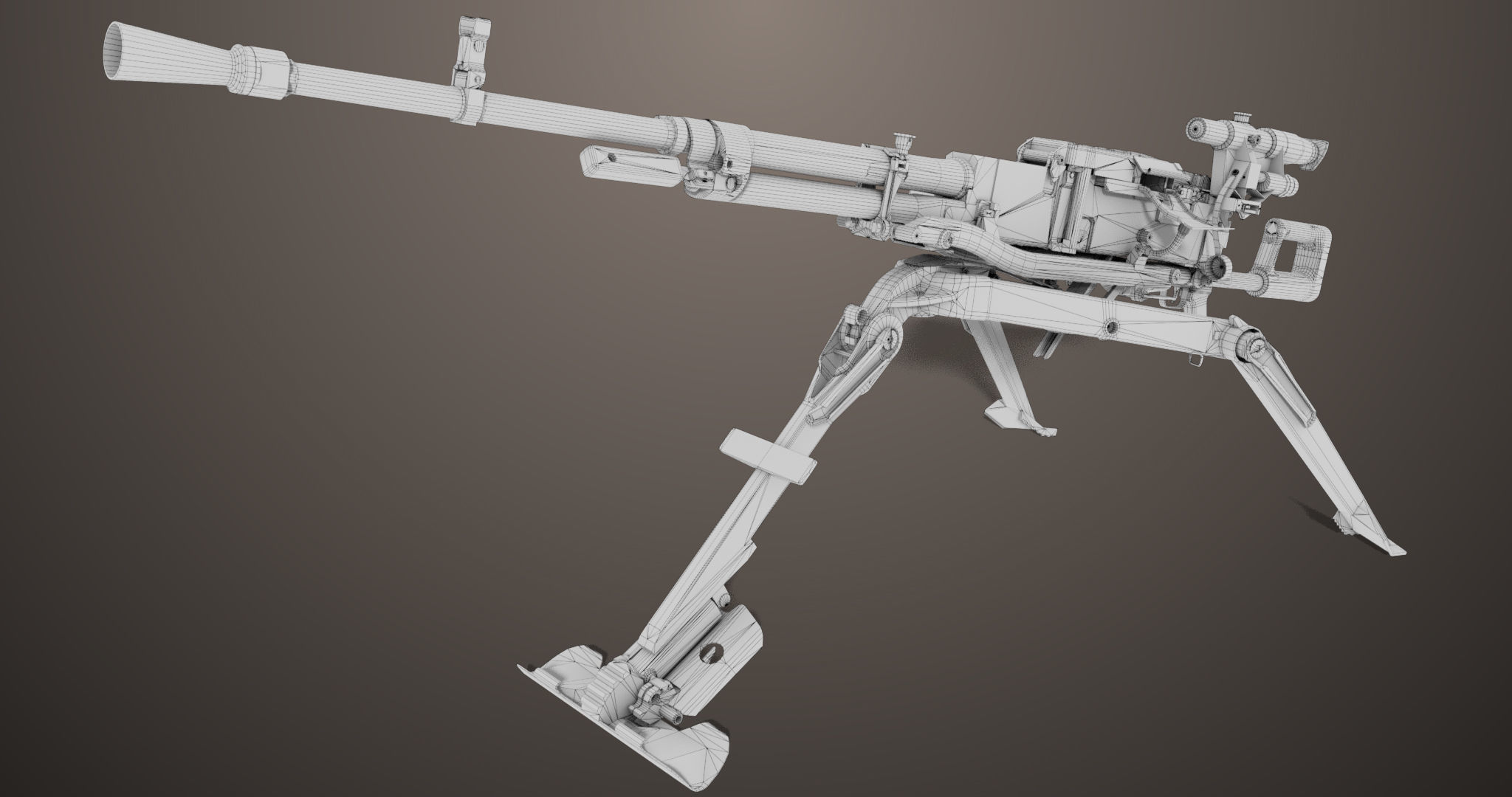 Machine Guns 05 All PBR Unity UE Textures Included Low-poly 3D model_27