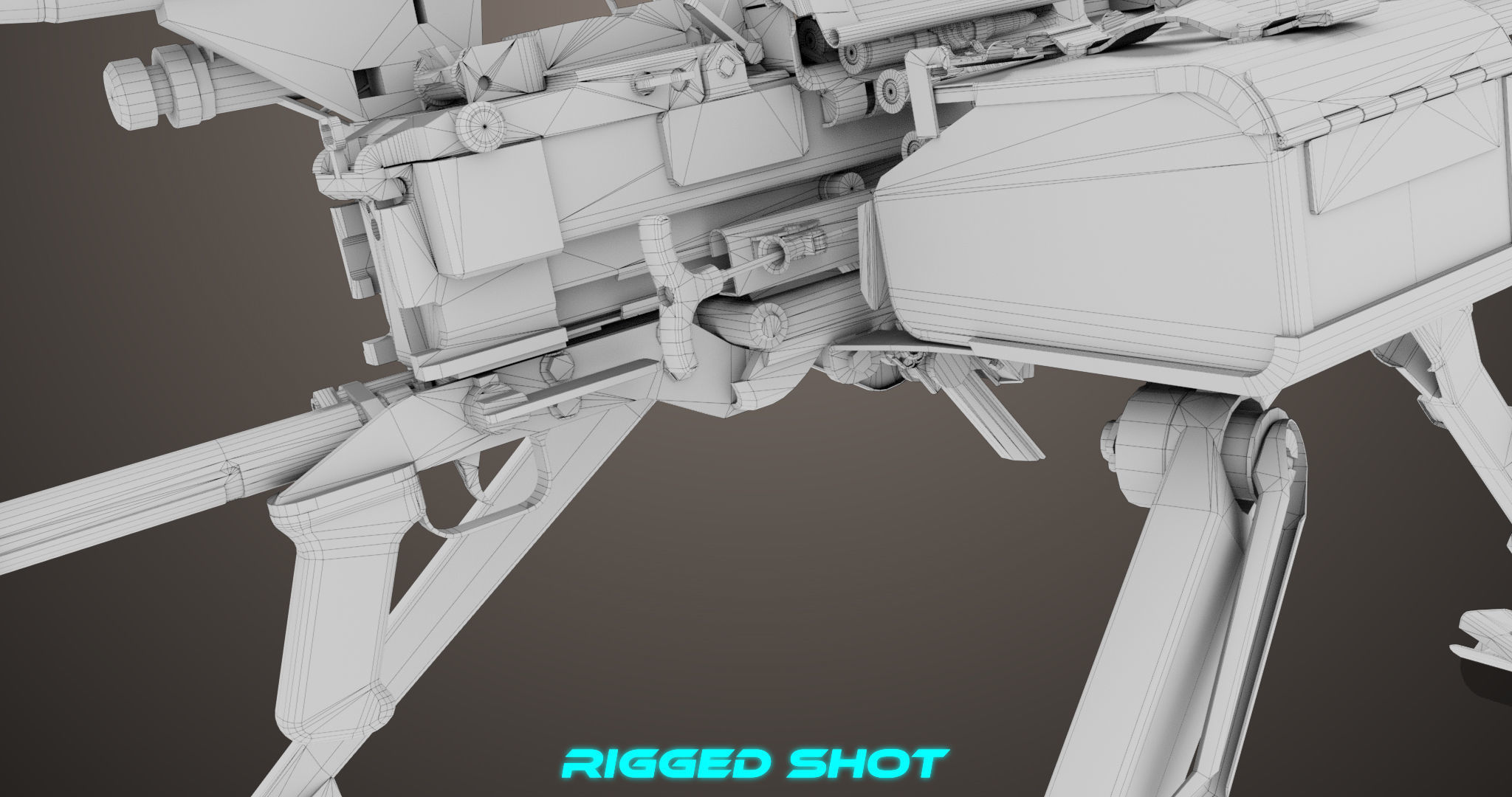 Machine Guns 05 All PBR Unity UE Textures Included Low-poly 3D model_49