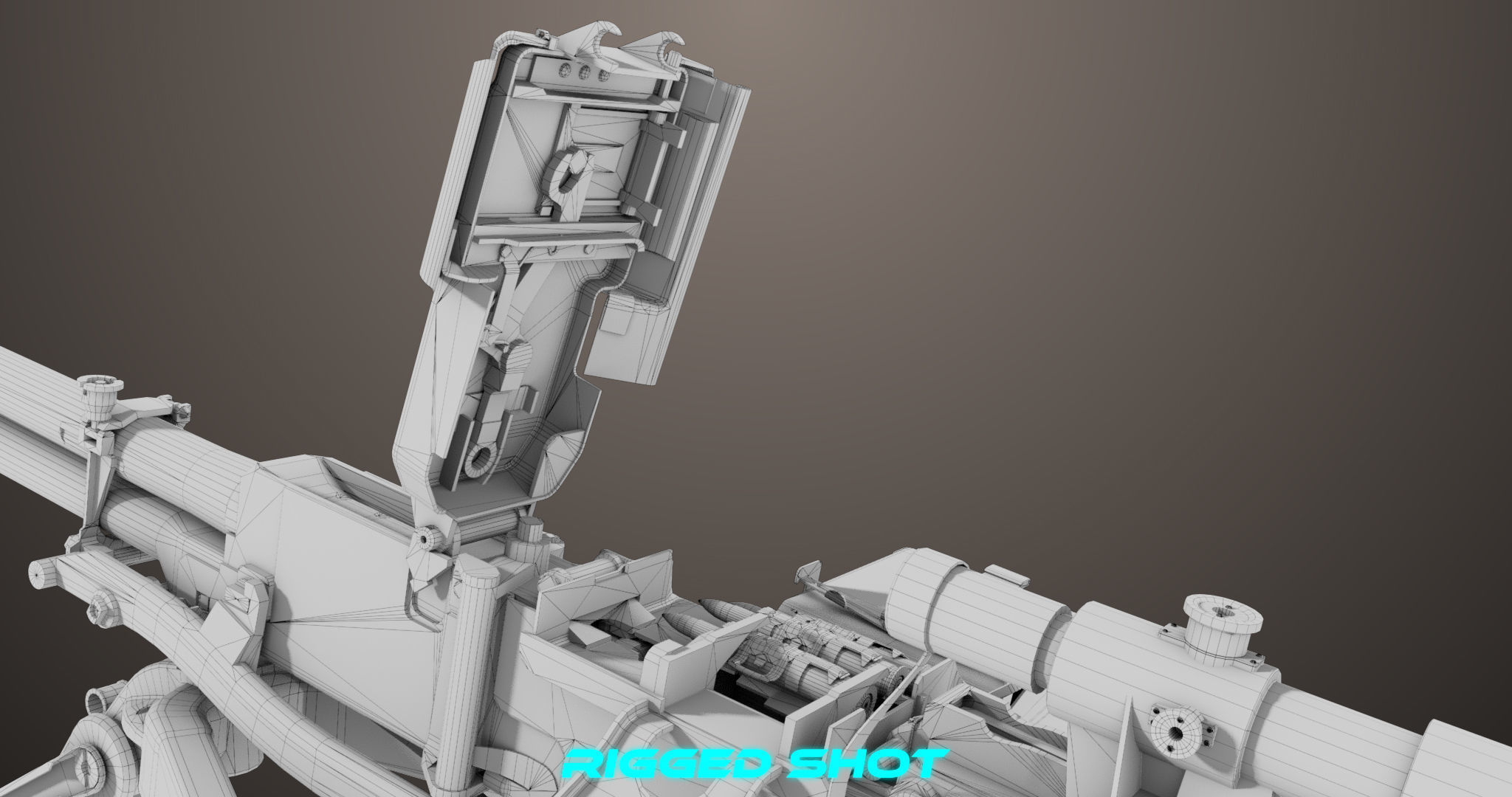 Machine Guns 05 All PBR Unity UE Textures Included Low-poly 3D model_47