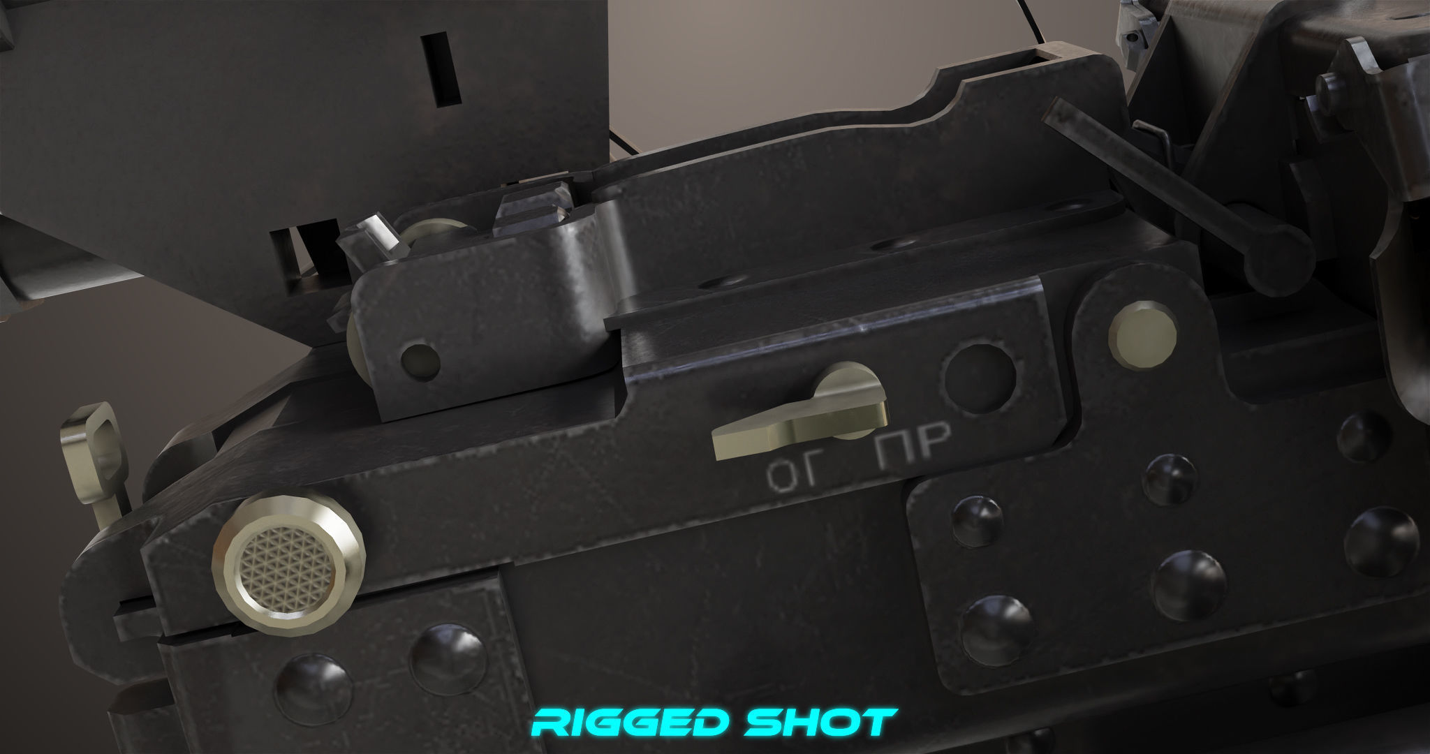 Machine Guns 05 All PBR Unity UE Textures Included Low-poly 3D model_19