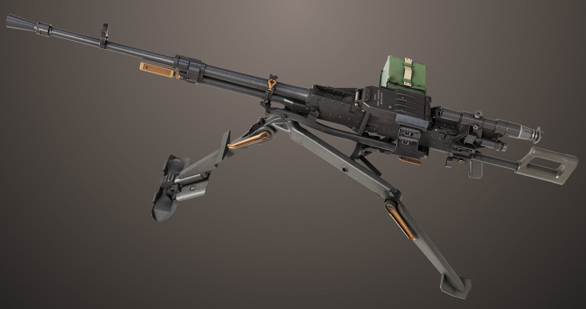 Machine Guns 05 All PBR Unity UE Textures Included Low-poly 3D model_9