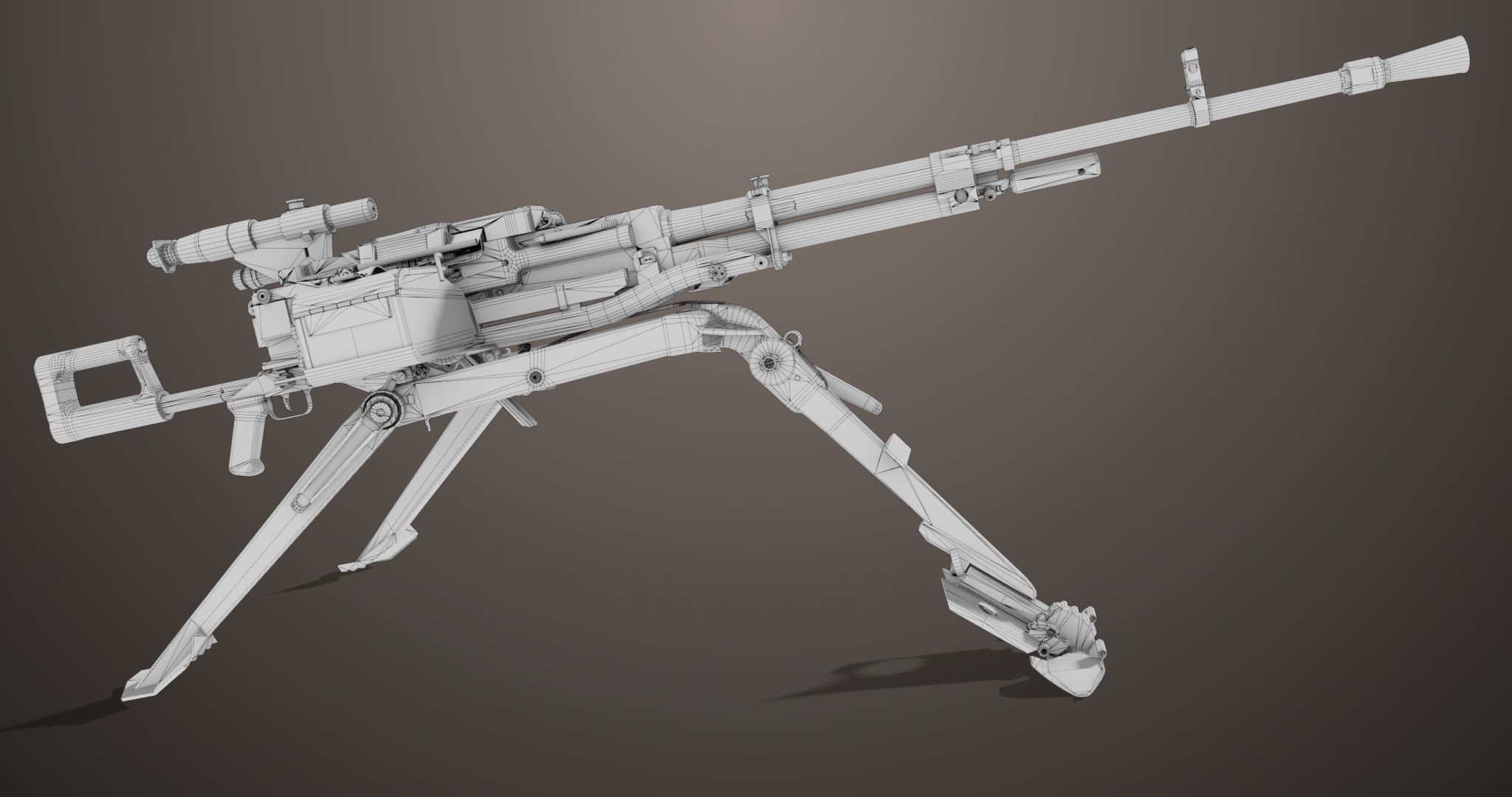 Machine Guns 05 All PBR Unity UE Textures Included Low-poly 3D model_30
