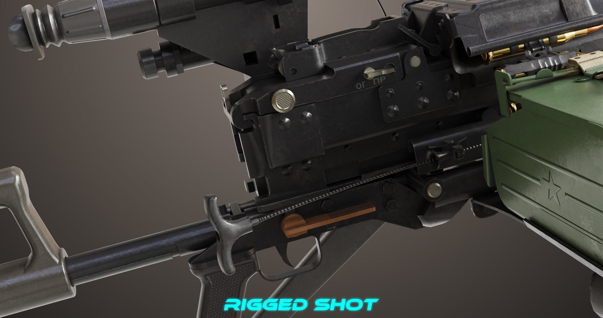 Machine Guns 05 All PBR Unity UE Textures Included Low-poly 3D model_17