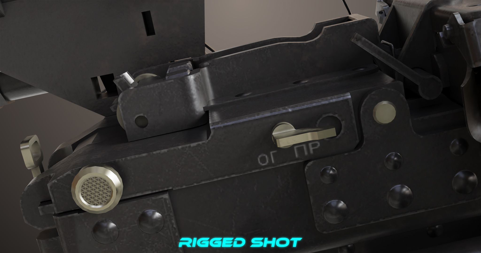 Machine Guns 05 All PBR Unity UE Textures Included Low-poly 3D model_18