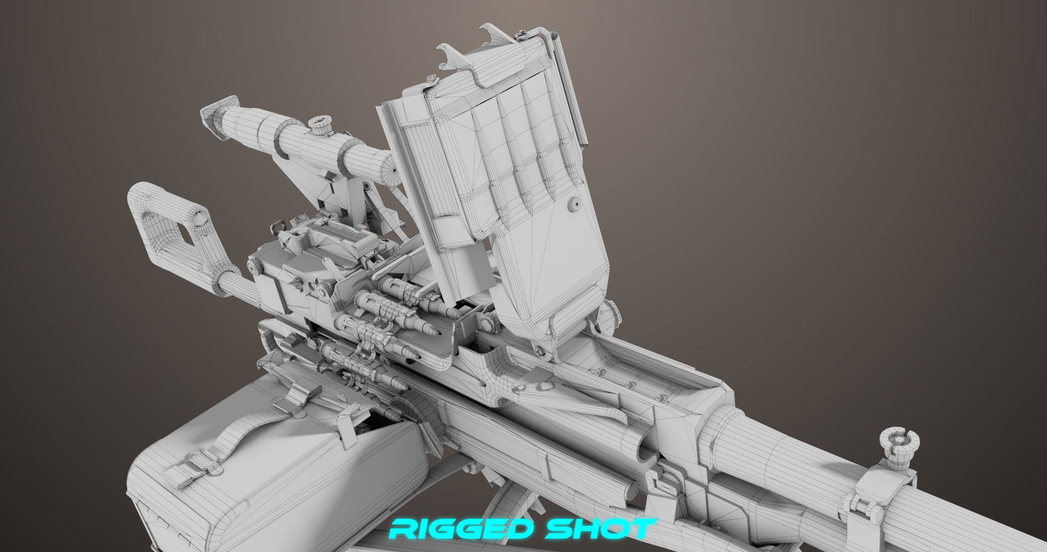 Machine Guns 05 All PBR Unity UE Textures Included Low-poly 3D model_48