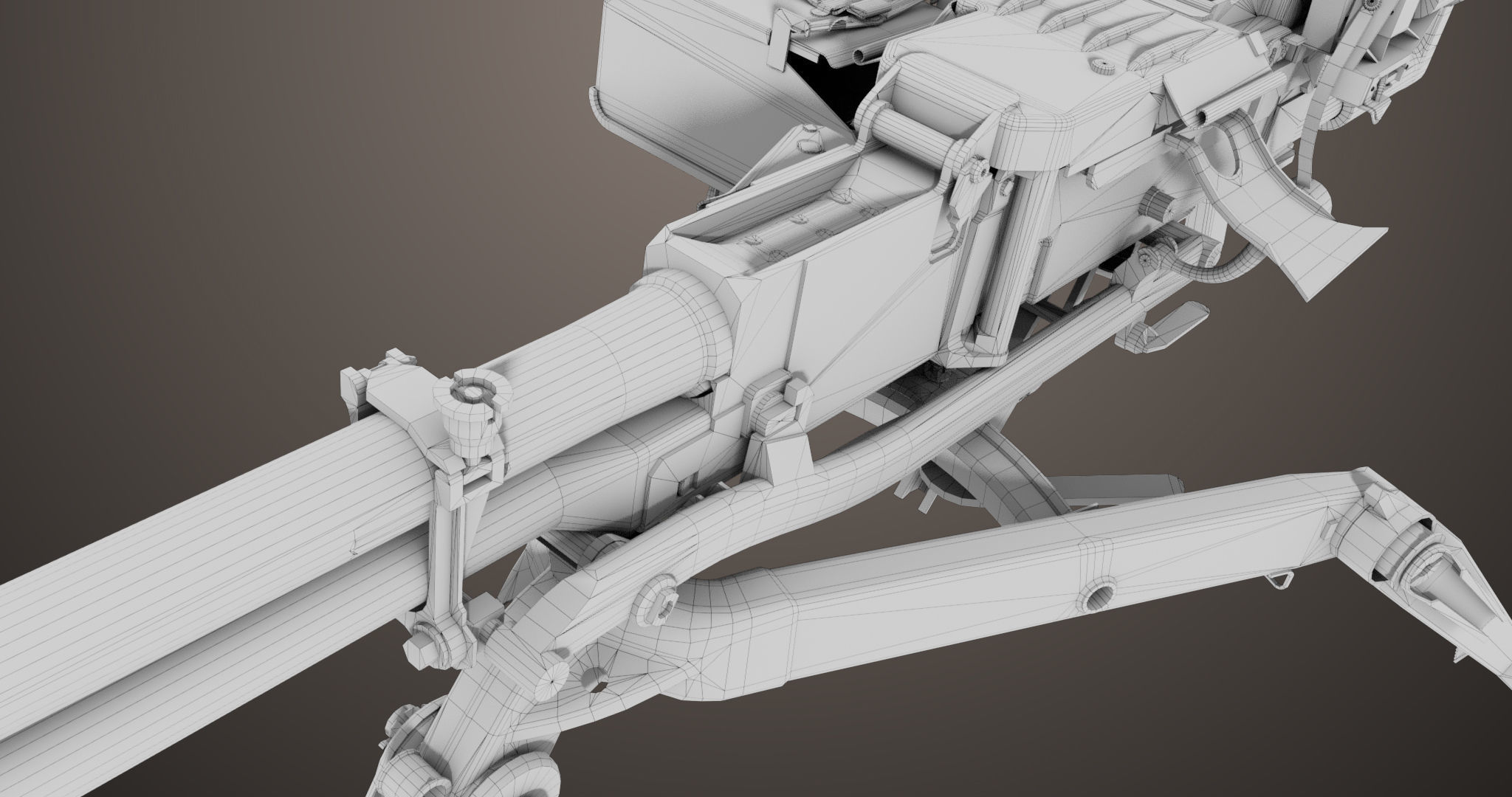 Machine Guns 05 All PBR Unity UE Textures Included Low-poly 3D model_37