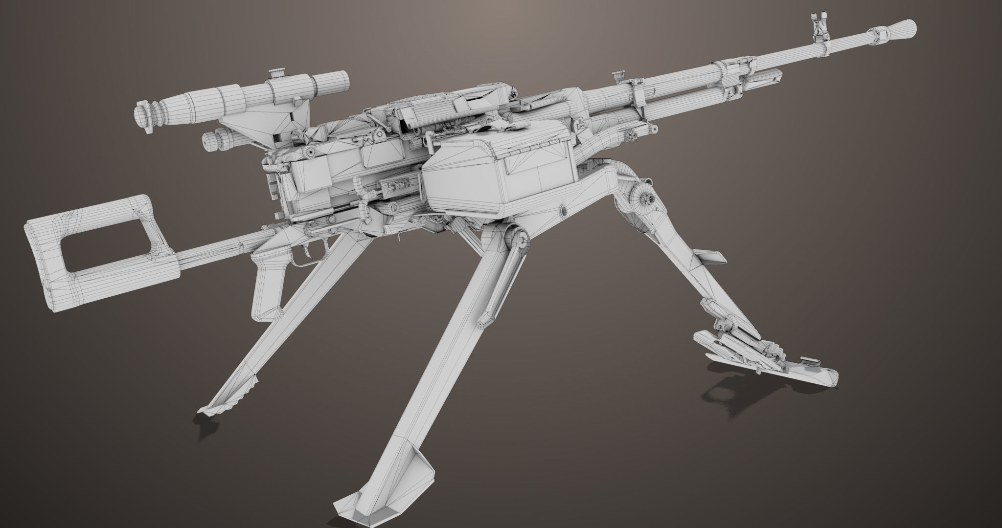 Machine Guns 05 All PBR Unity UE Textures Included Low-poly 3D model_31