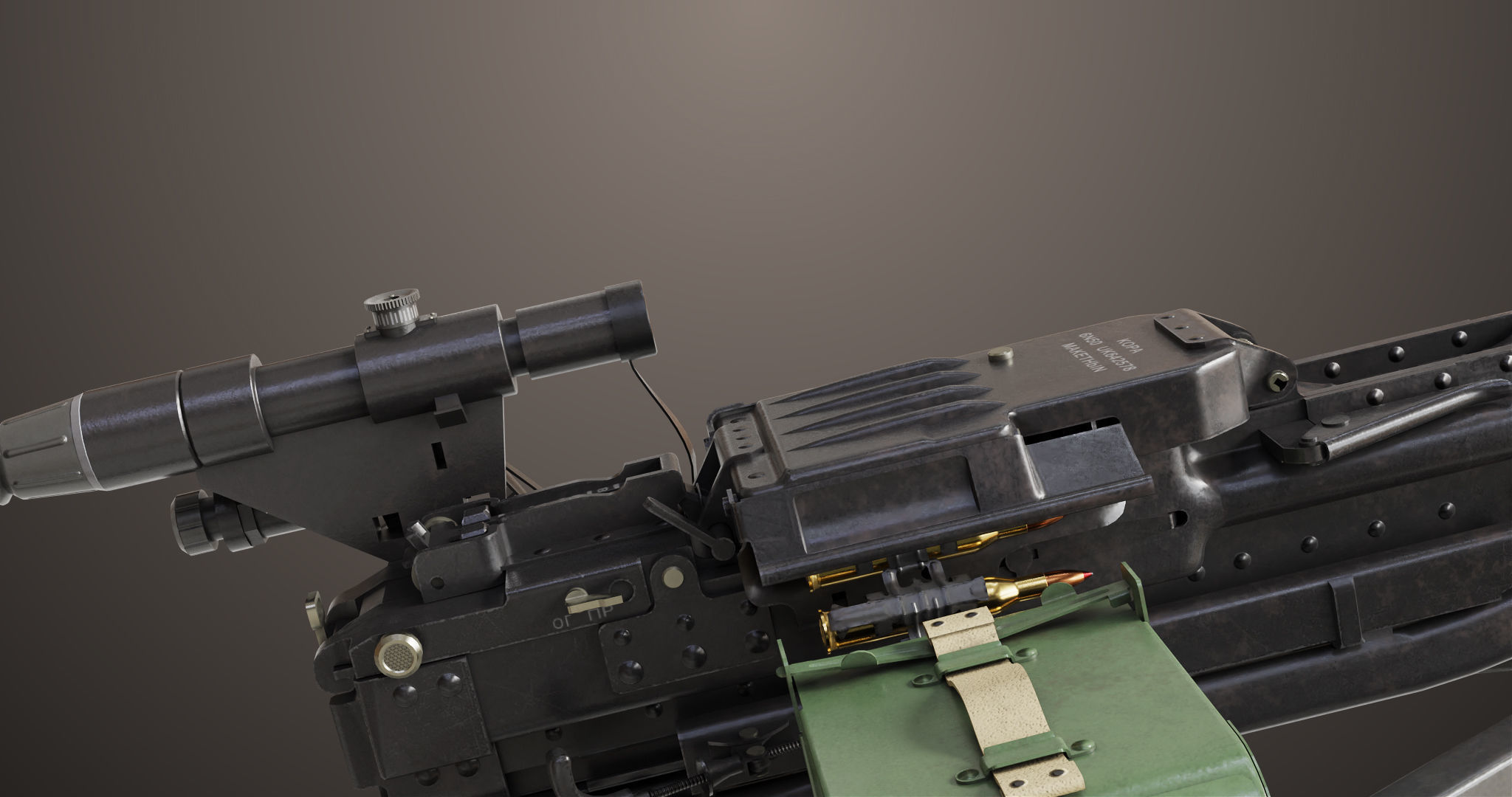 Machine Guns 05 All PBR Unity UE Textures Included Low-poly 3D model_15