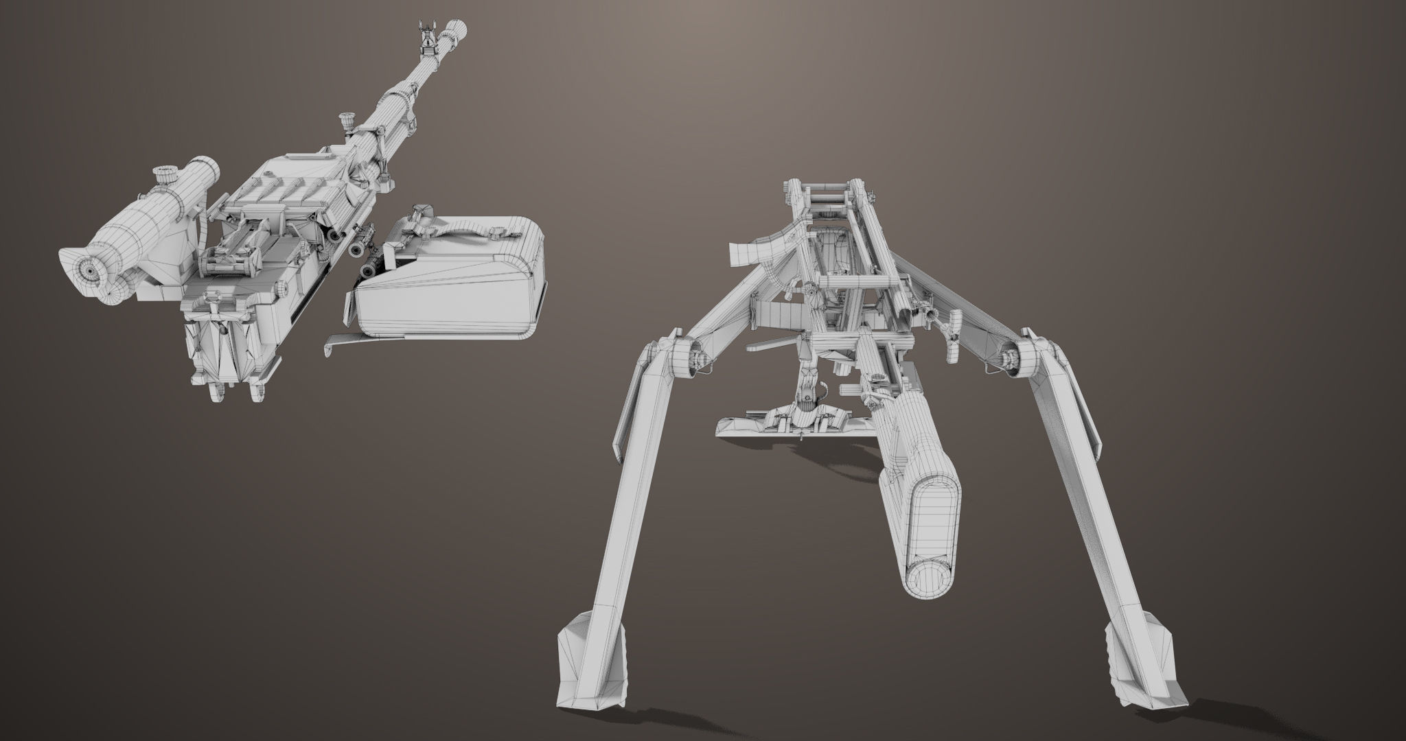 Machine Guns 05 All PBR Unity UE Textures Included Low-poly 3D model_57