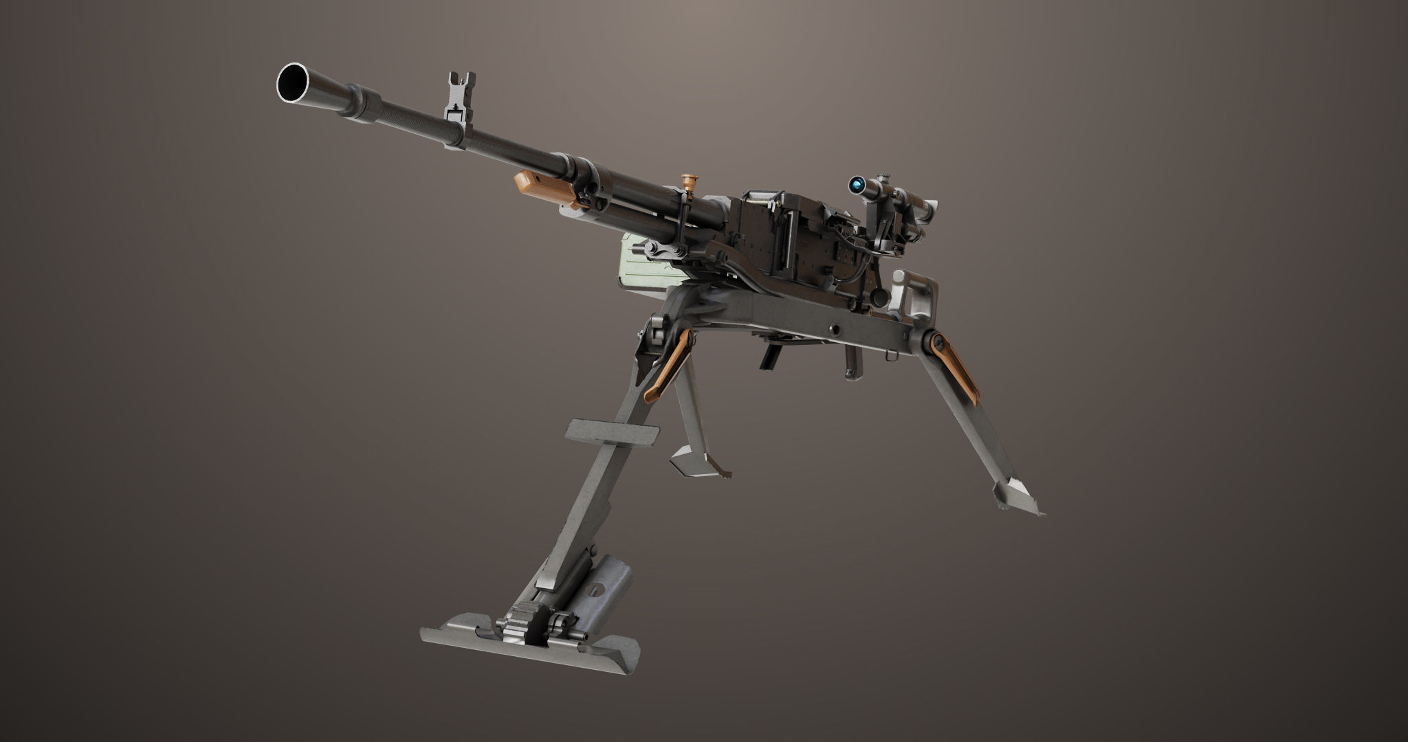 Machine Guns 05 All PBR Unity UE Textures Included Low-poly 3D model_4