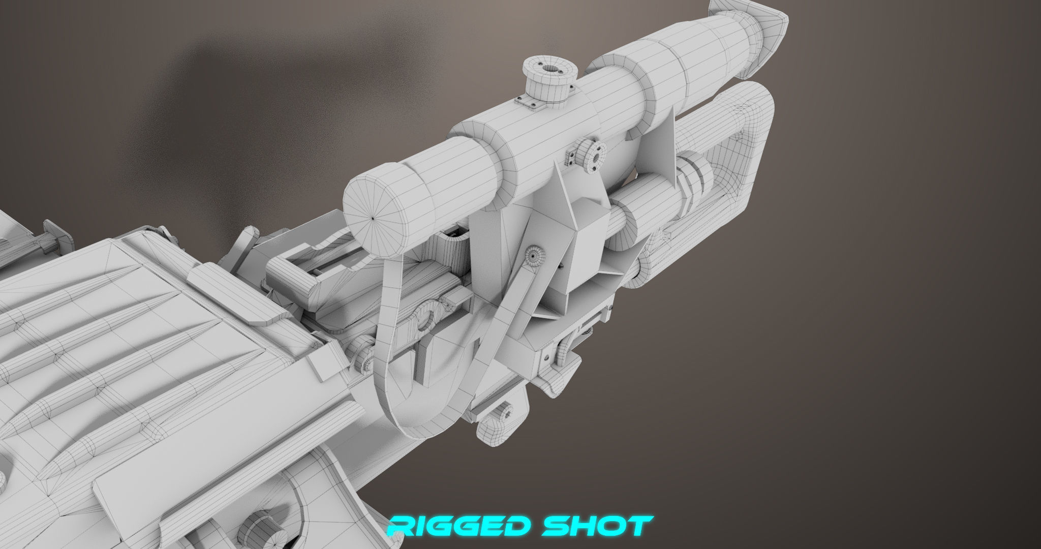 Machine Guns 05 All PBR Unity UE Textures Included Low-poly 3D model_45