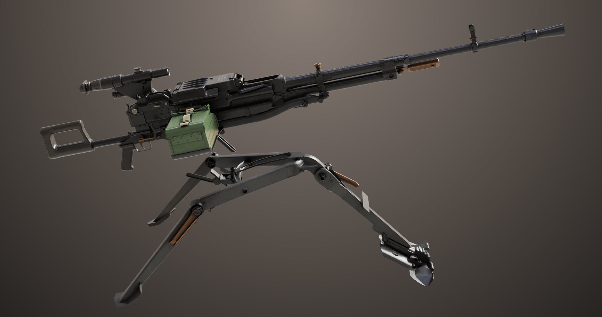 Machine Guns 05 All PBR Unity UE Textures Included Low-poly 3D model_14