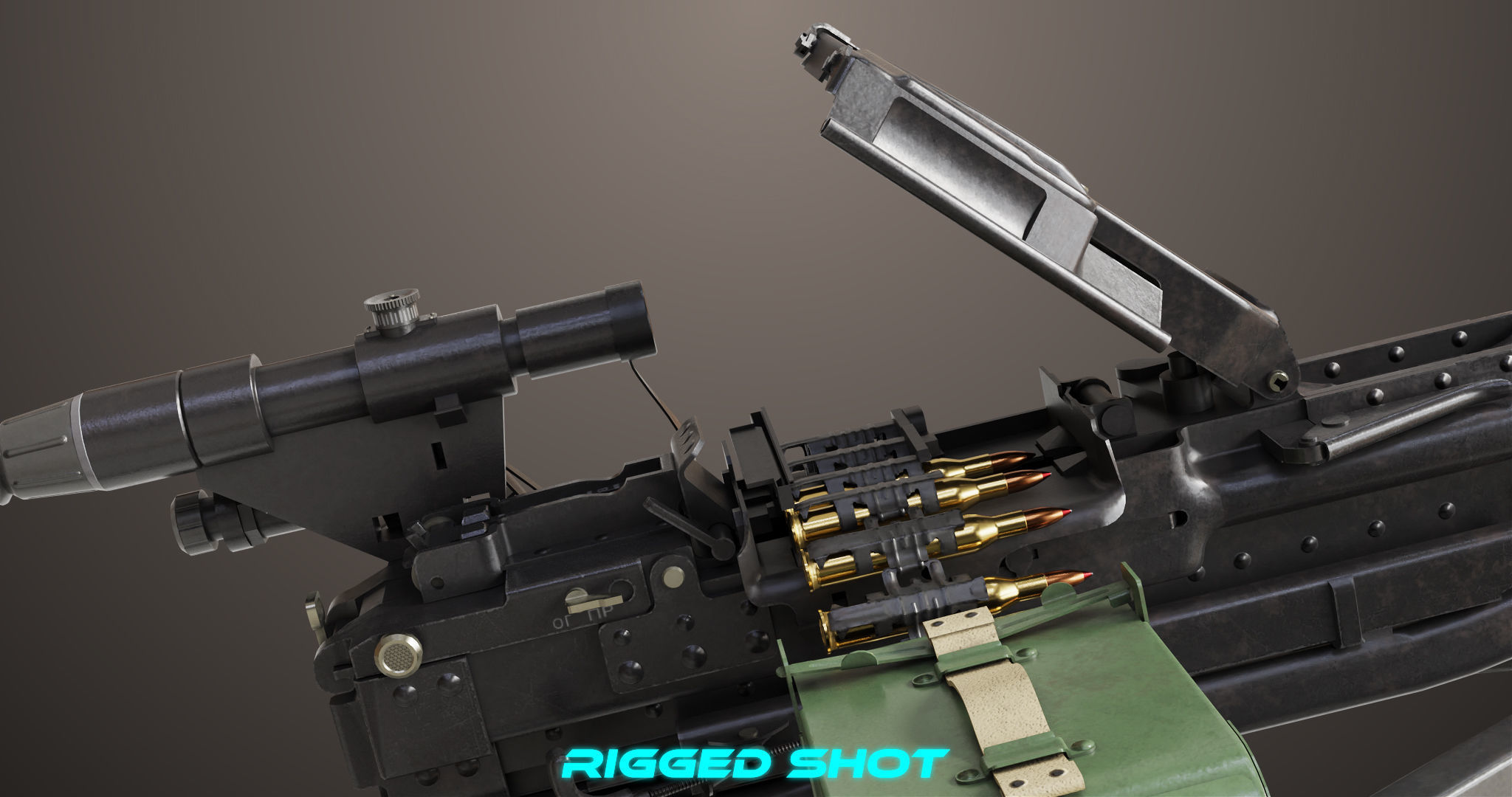 Machine Guns 05 All PBR Unity UE Textures Included Low-poly 3D model_3