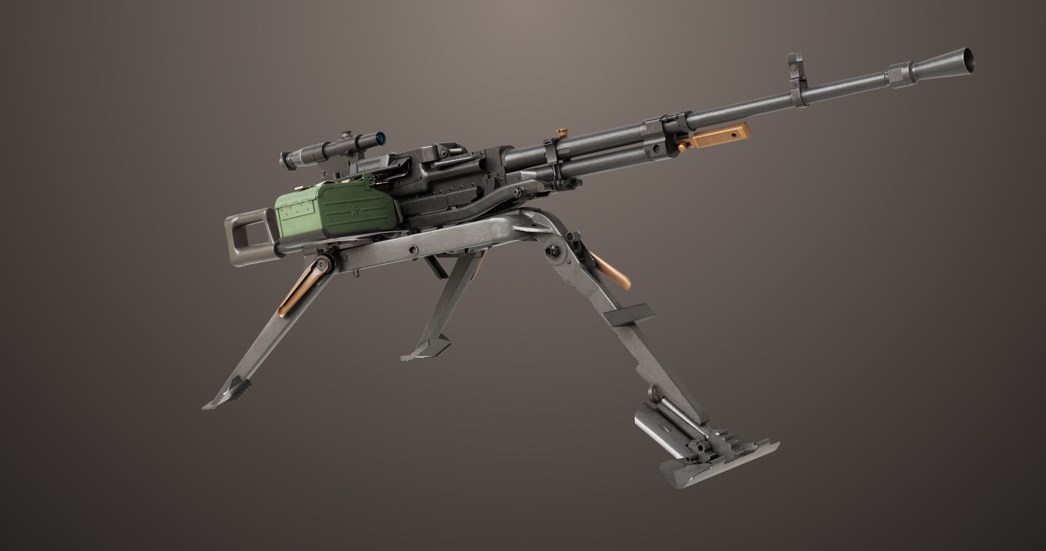 Machine Guns 05 All PBR Unity UE Textures Included Low-poly 3D model_6