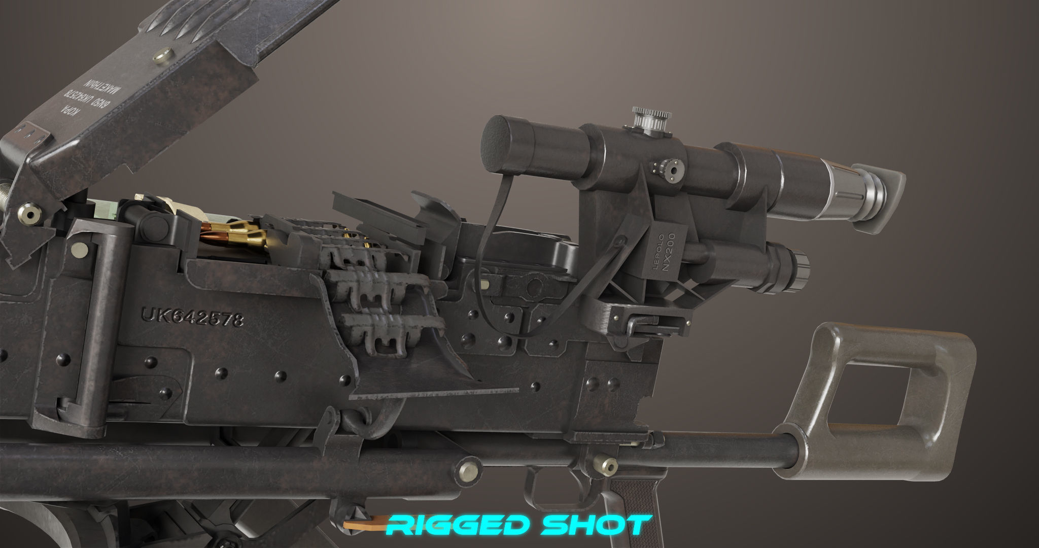 Machine Guns 05 All PBR Unity UE Textures Included Low-poly 3D model_24