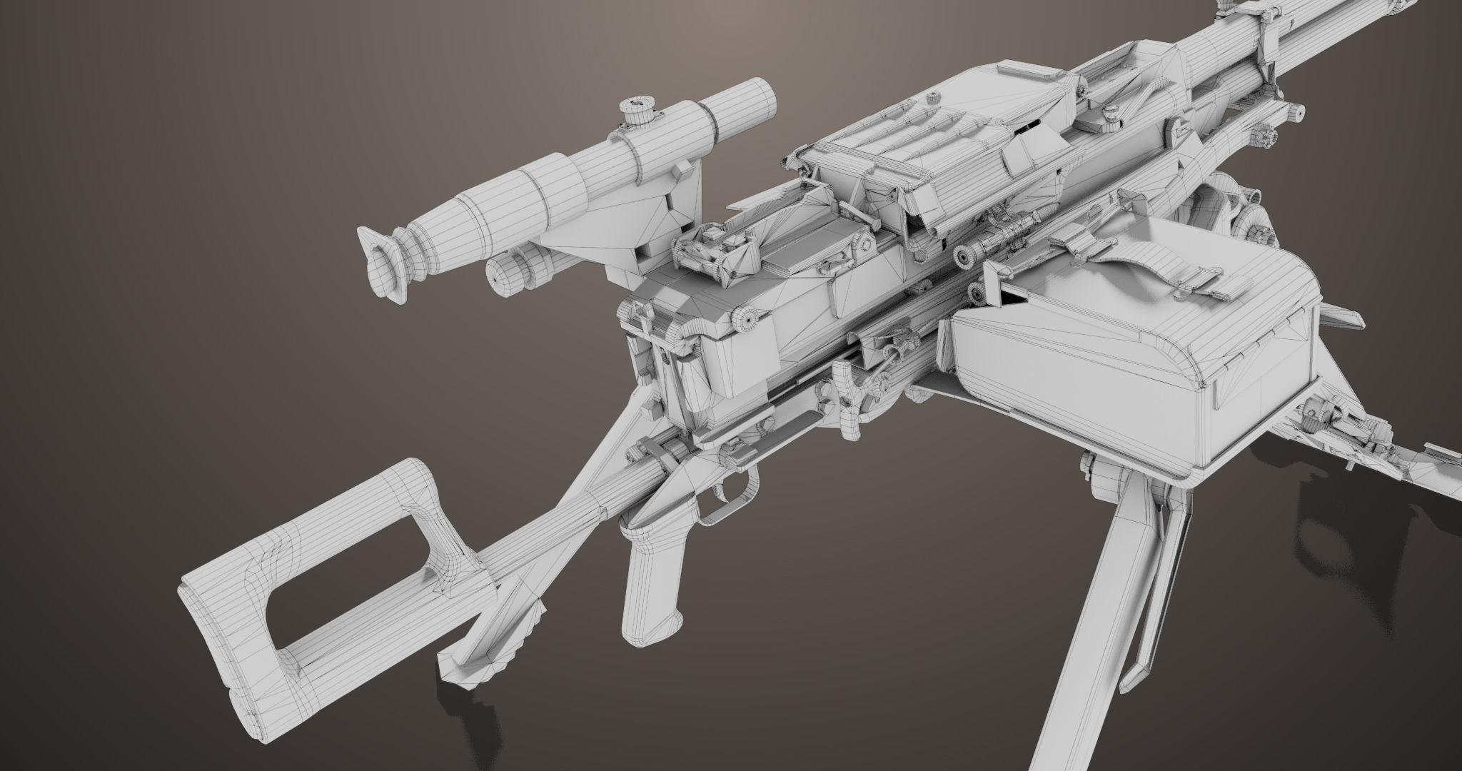 Machine Guns 05 All PBR Unity UE Textures Included Low-poly 3D model_34