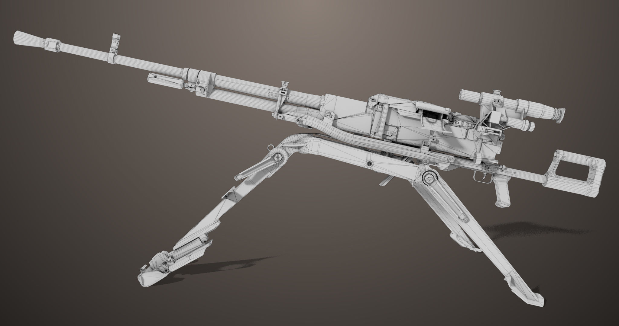 Machine Guns 05 All PBR Unity UE Textures Included Low-poly 3D model_26