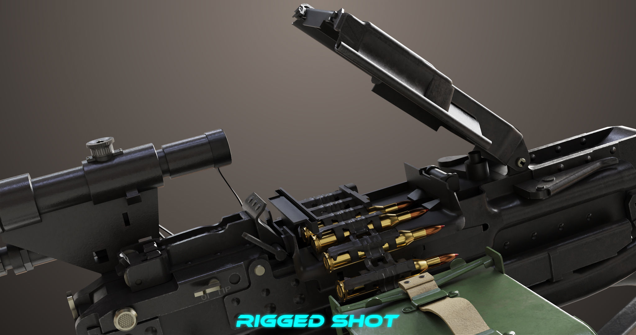 Machine Guns 05 All PBR Unity UE Textures Included Low-poly 3D model_23