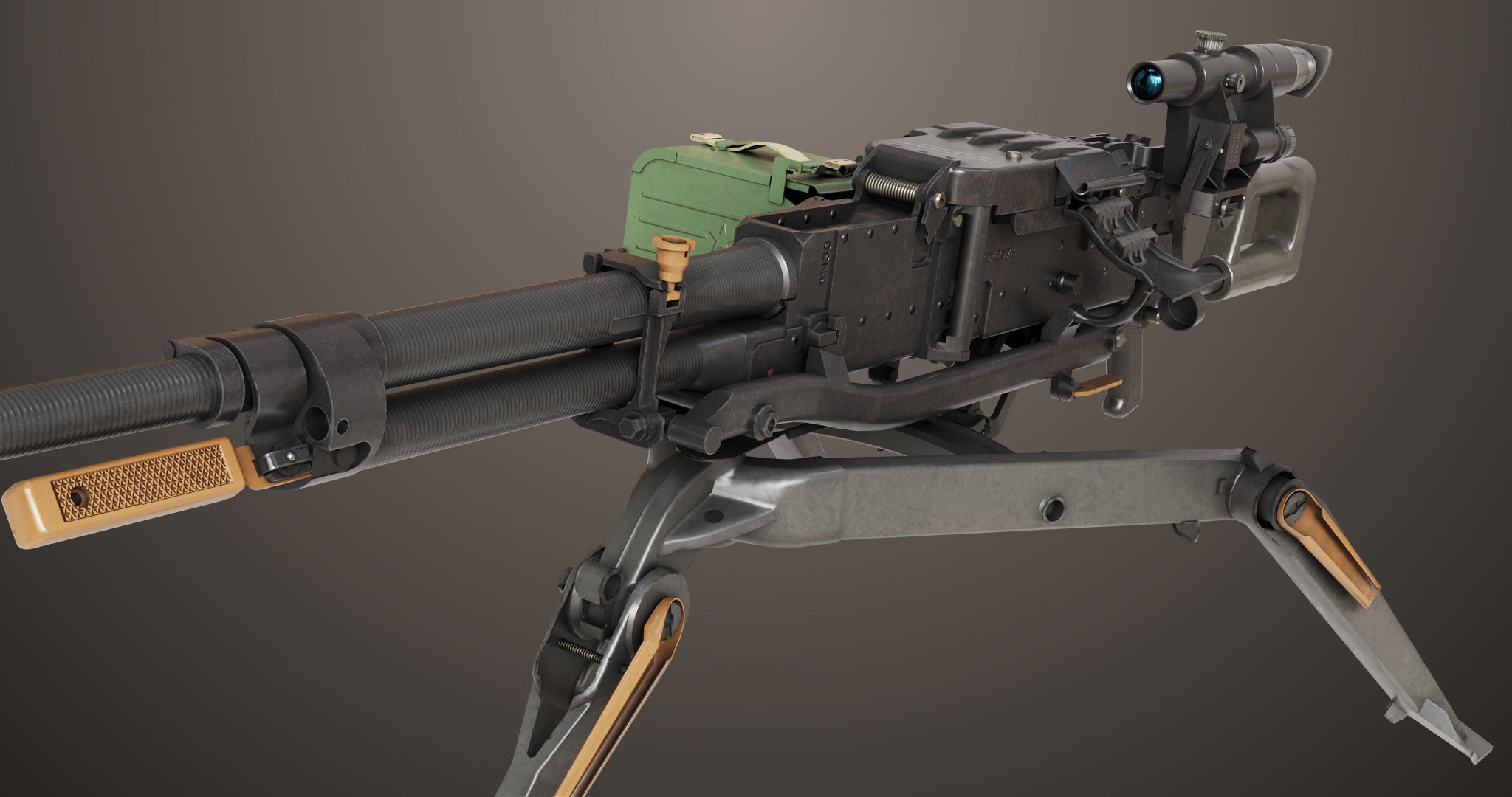 Machine Guns 05 All PBR Unity UE Textures Included Low-poly 3D model_12