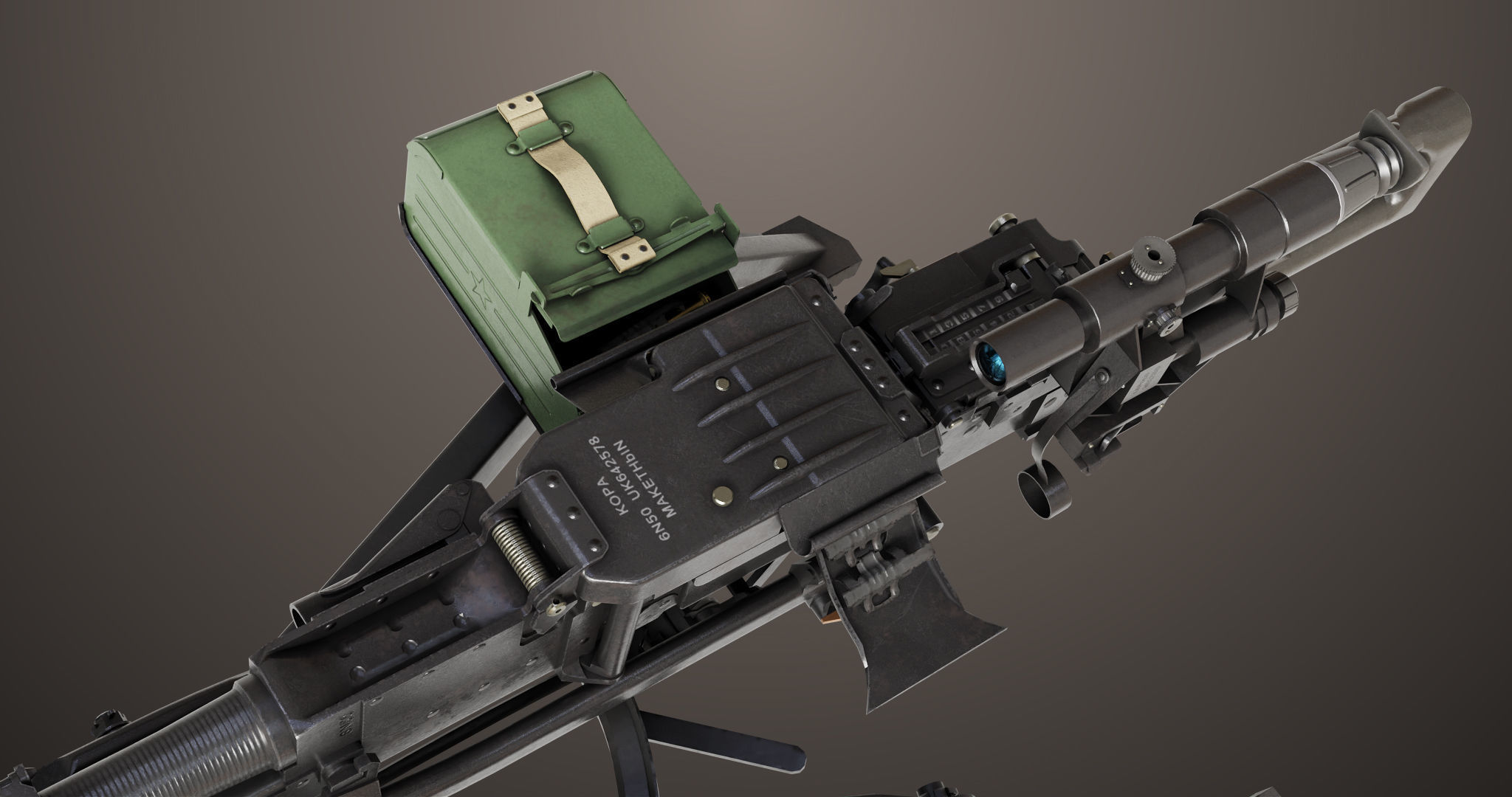 Machine Guns 05 All PBR Unity UE Textures Included Low-poly 3D model_11