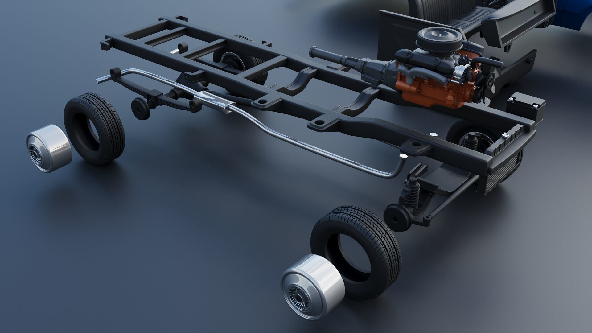 Dodge Pickup D100 1974 3D print model_34