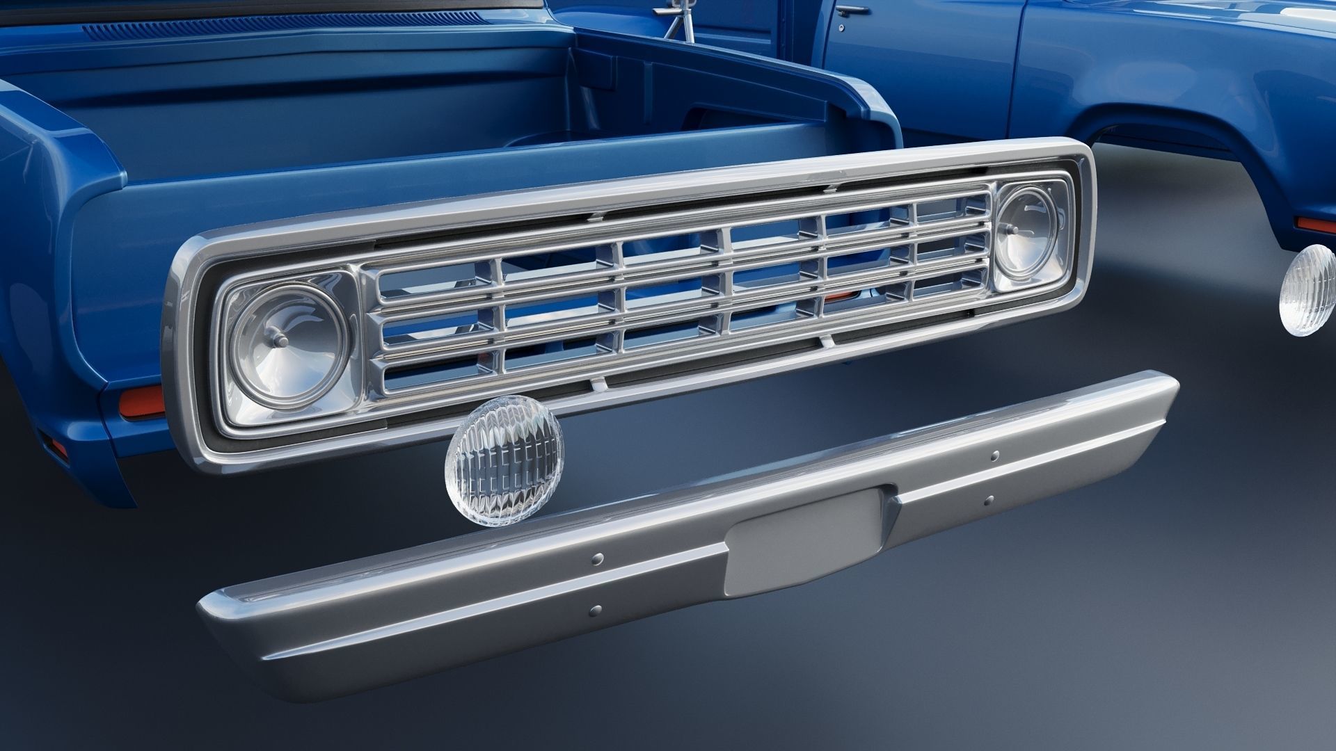 Dodge Pickup D100 1974 3D print model_29