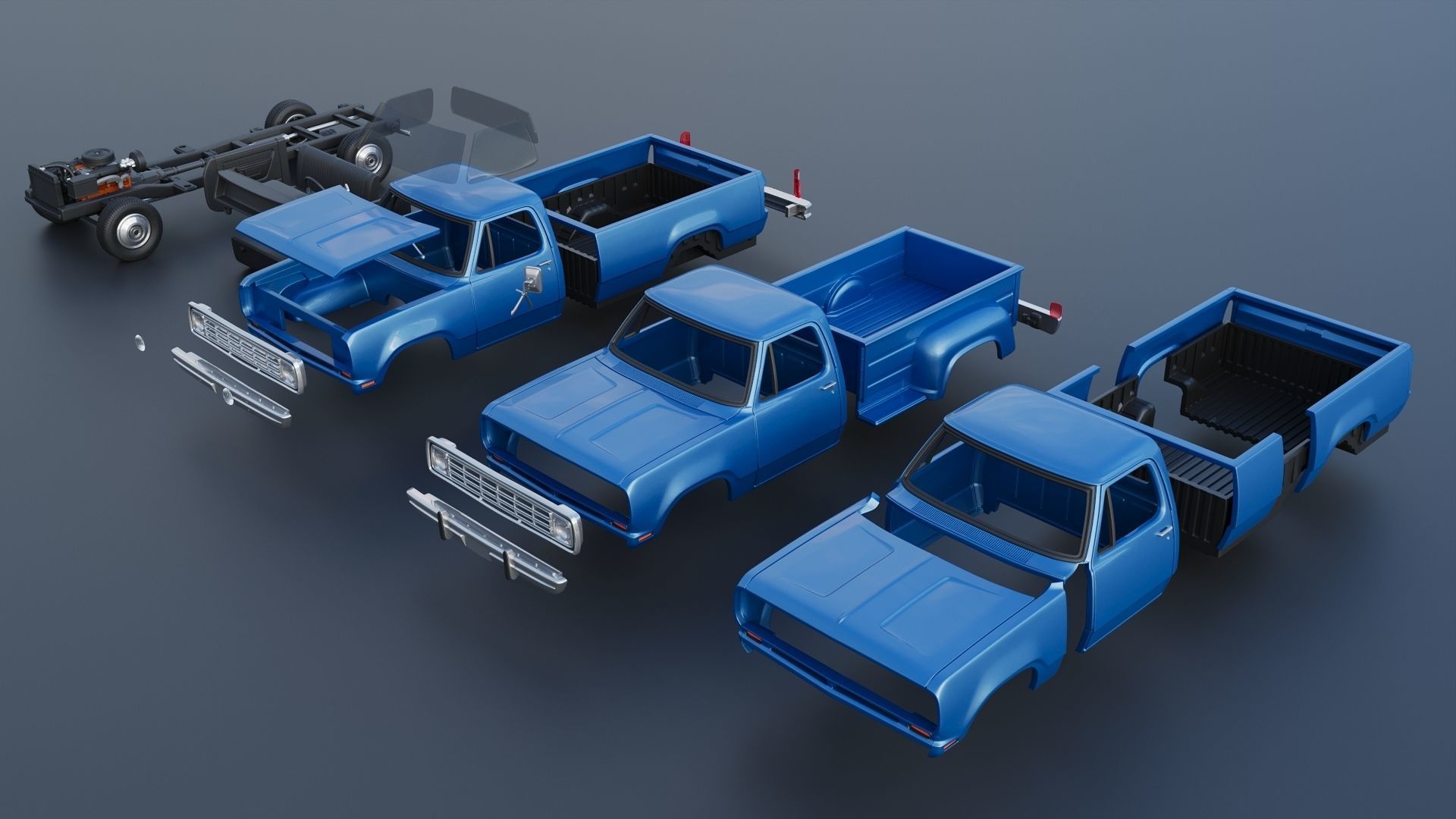 Dodge Pickup D100 1974 3D print model_23