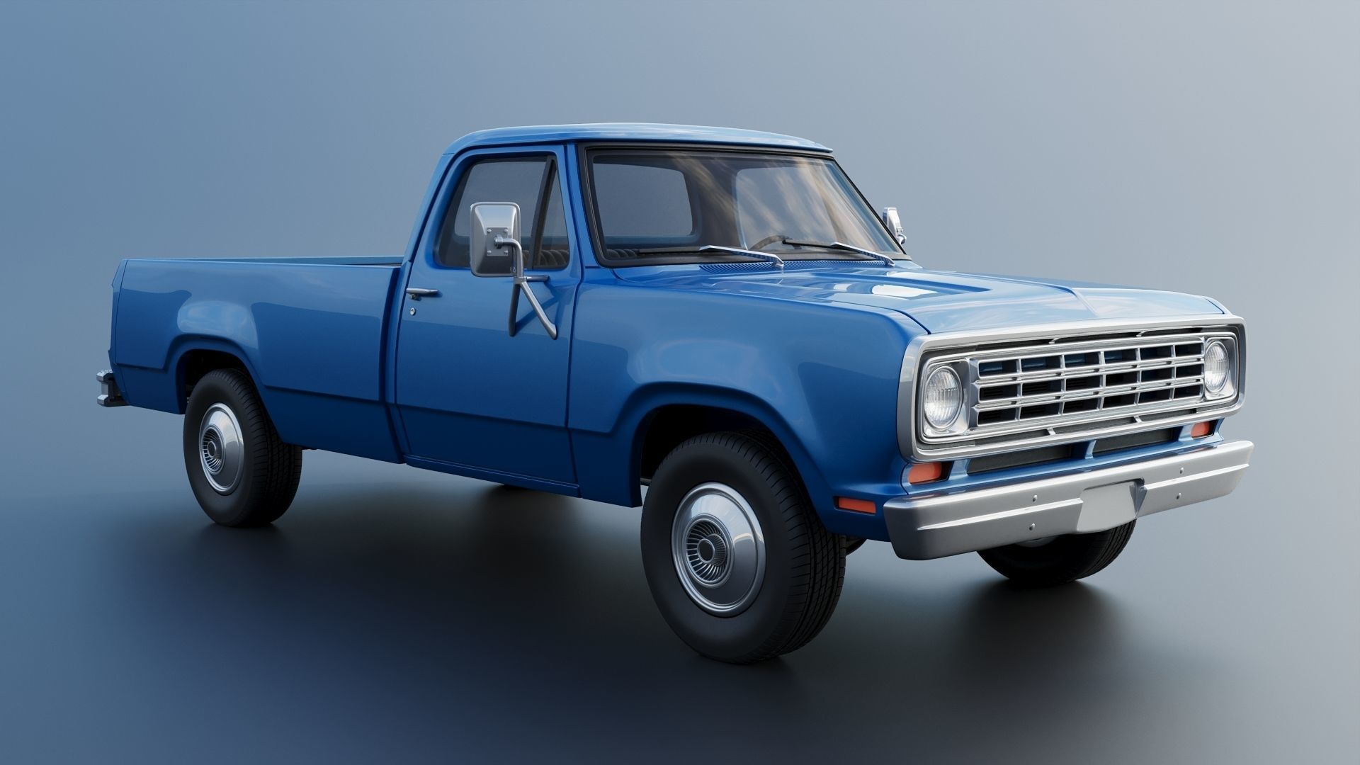 Dodge Pickup D100 1974 3D print model_10