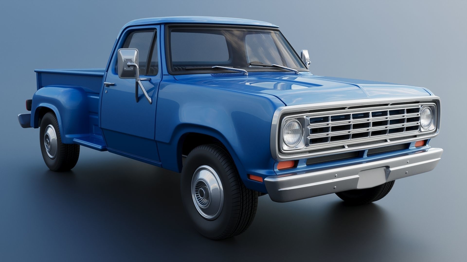 Dodge Pickup D100 1974 3D print model_17