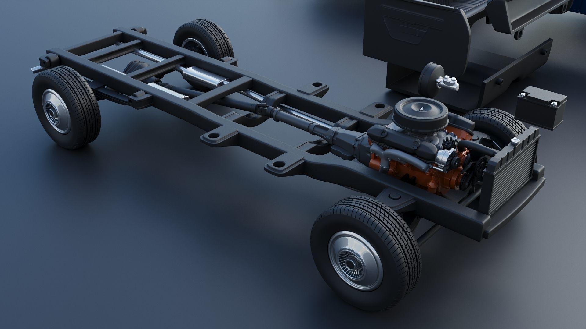 Dodge Pickup D100 1974 3D print model_33