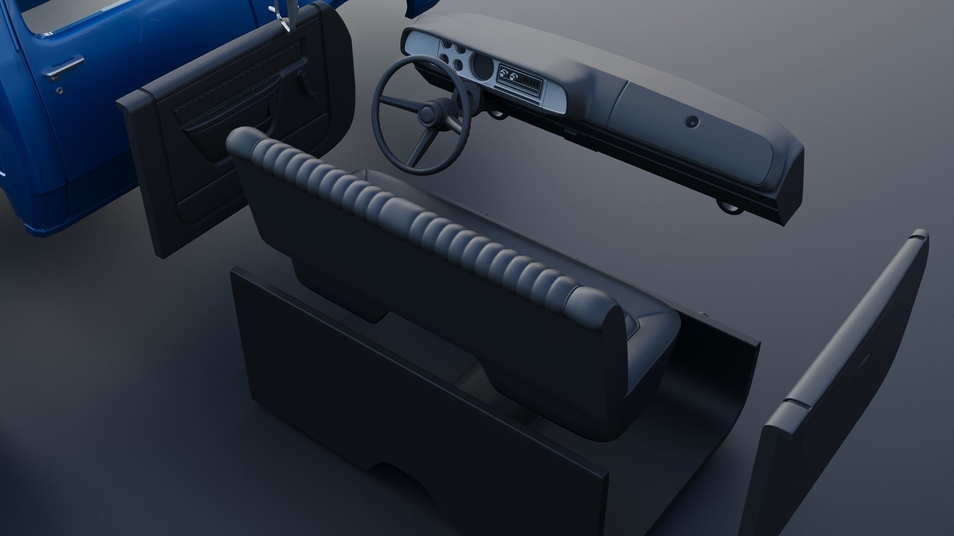 Dodge Pickup D100 1974 3D print model_32