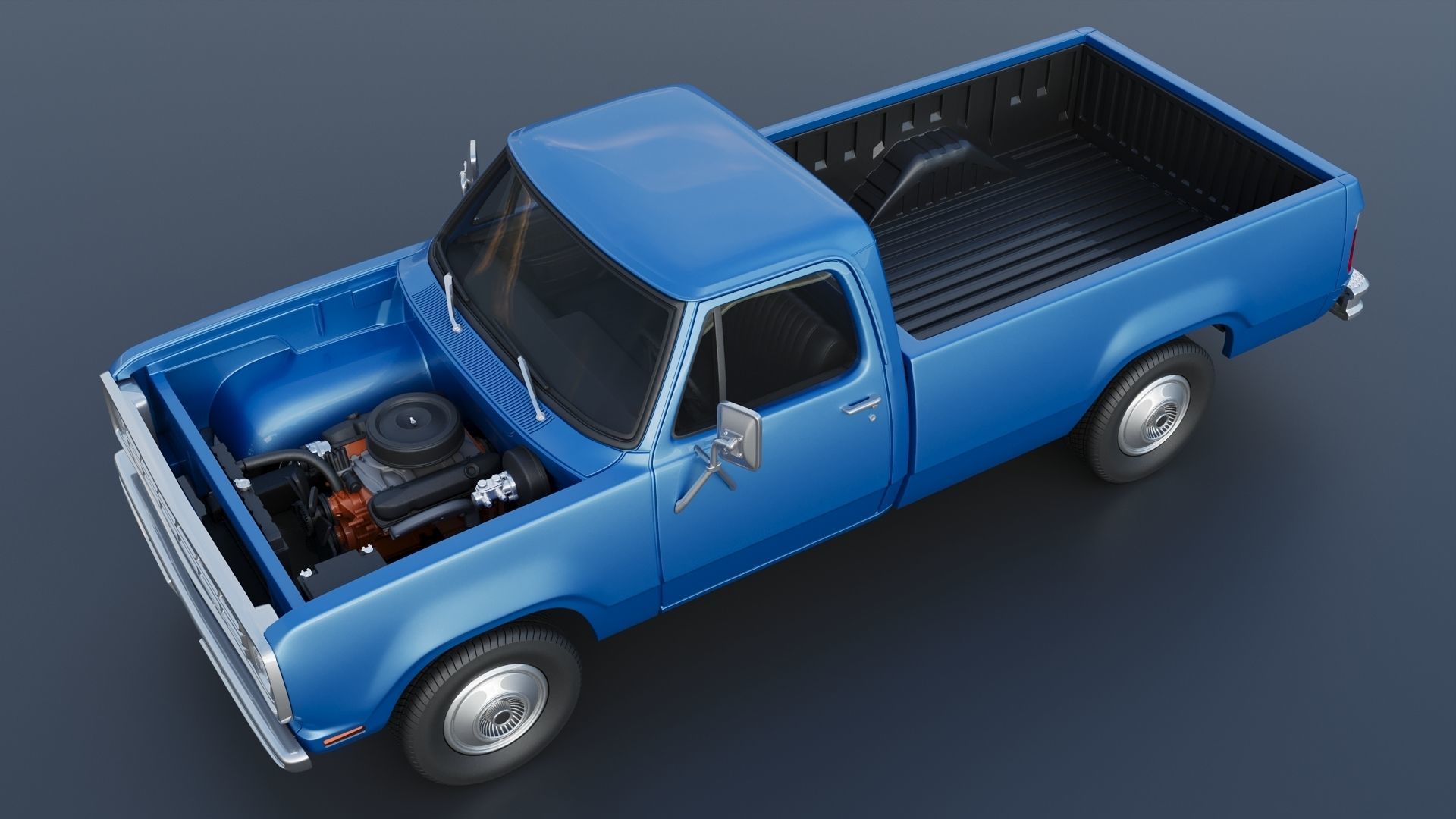Dodge Pickup D100 1974 3D print model_14