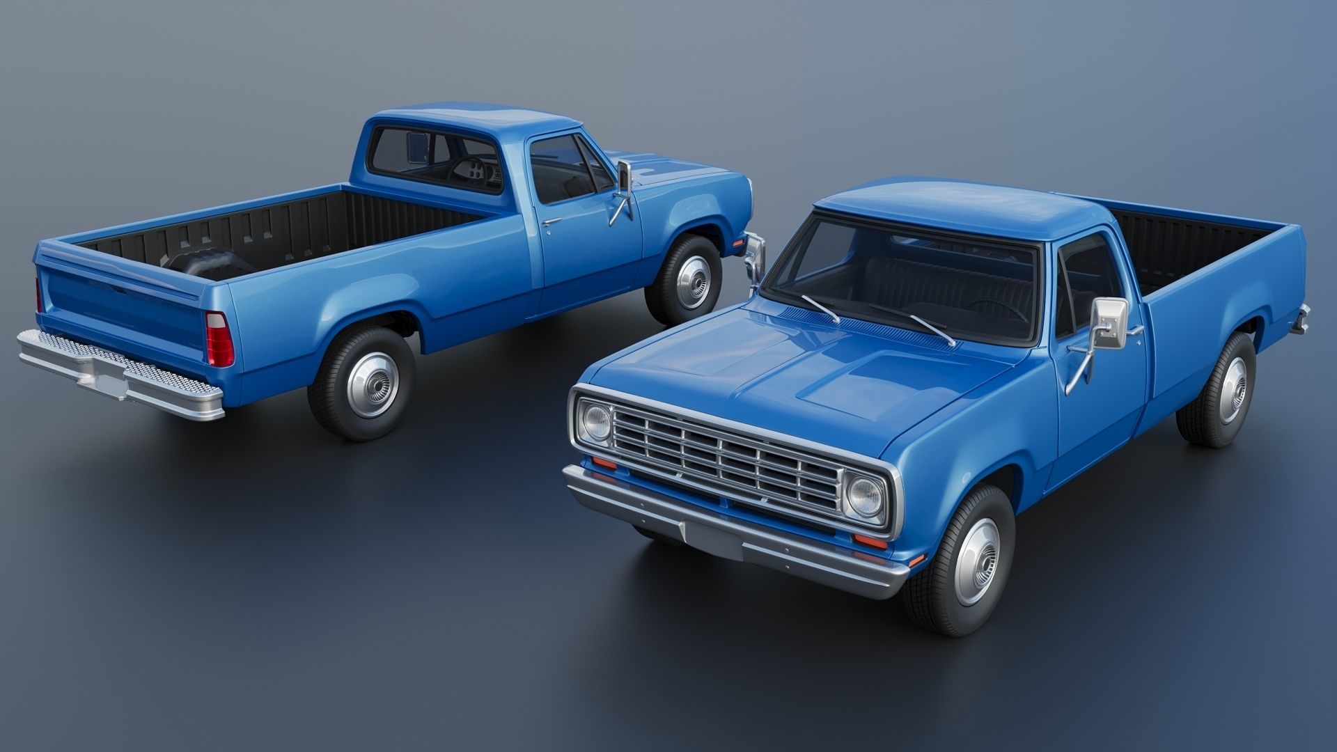 Dodge Pickup D100 1974 3D print model_1