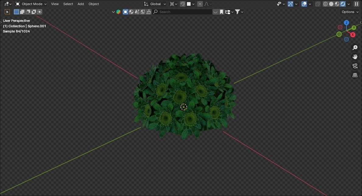 flower bed Low-poly 3D model_4
