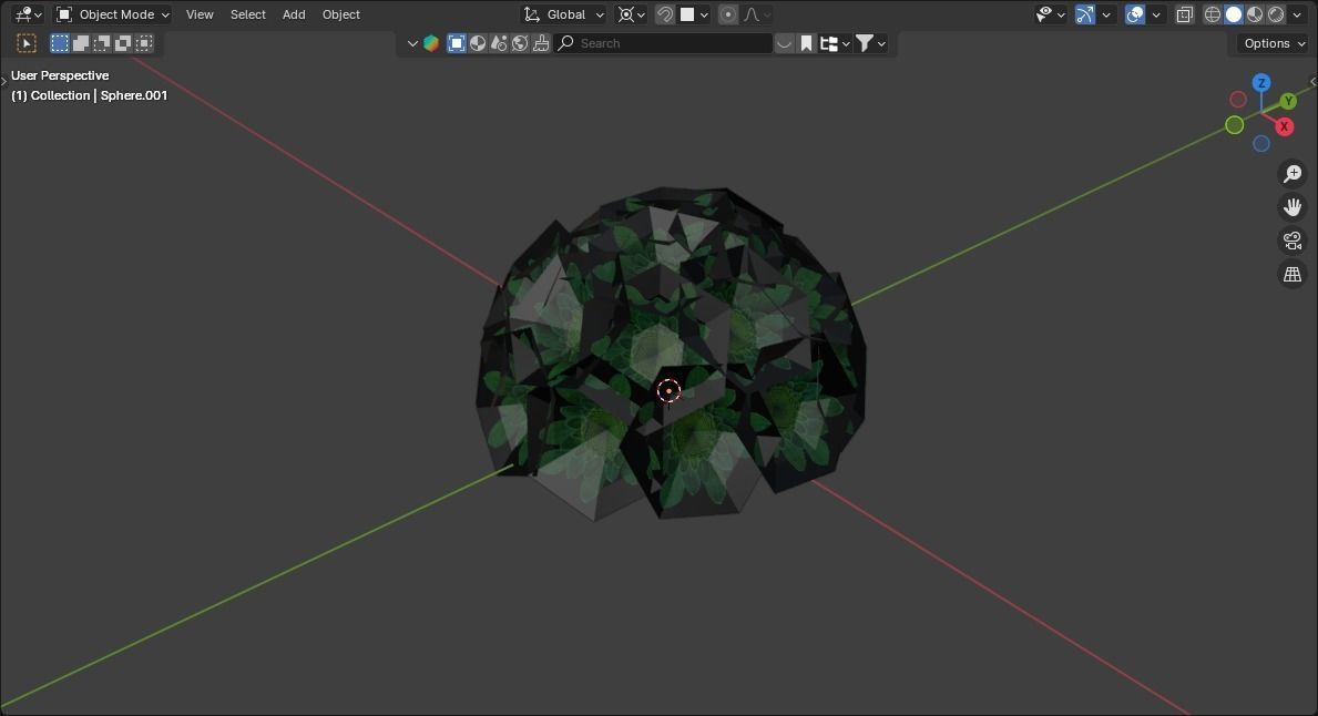 flower bed Low-poly 3D model_3
